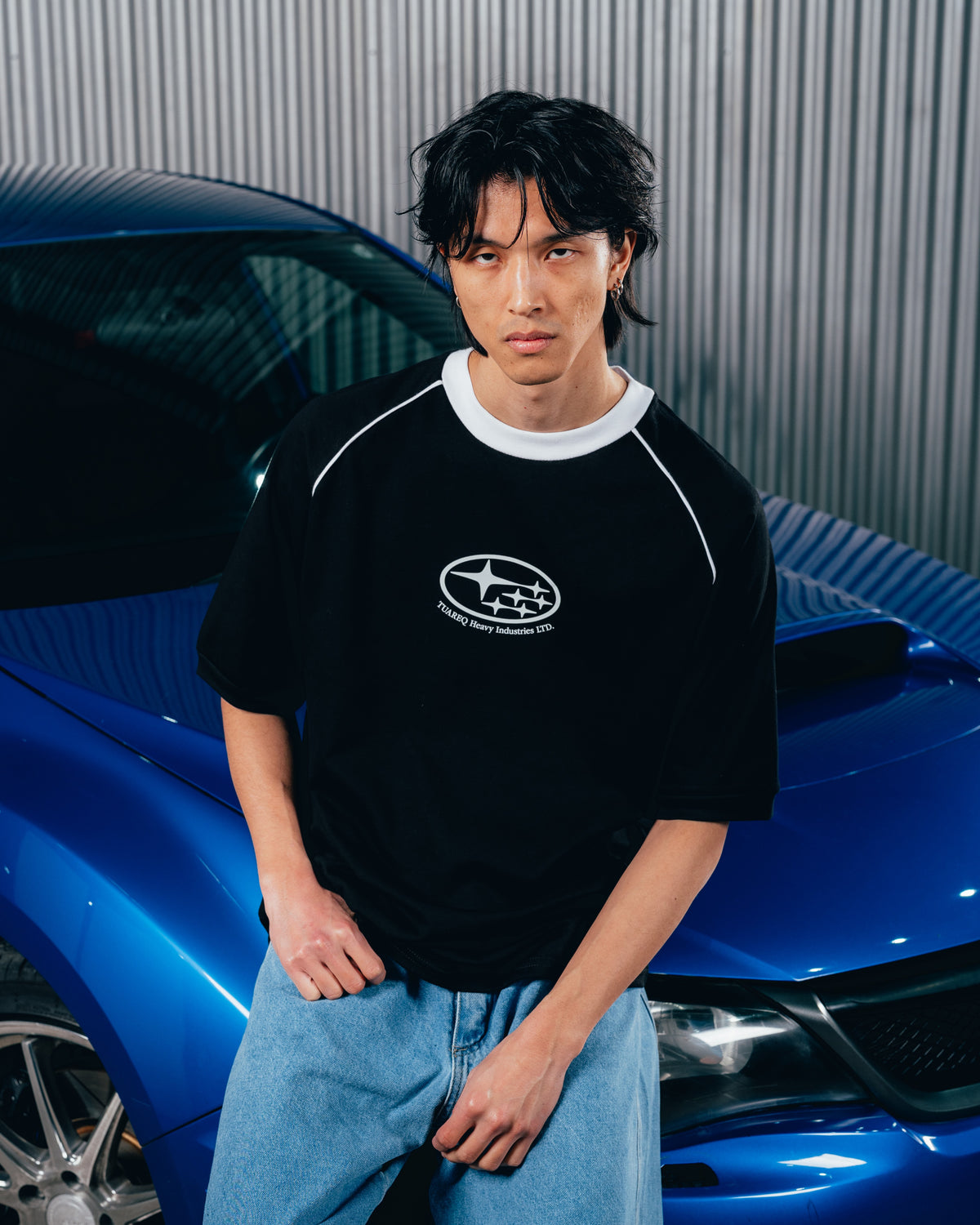 REMERA OVERSIZED [ SUBARU] RANGLAN BLACK