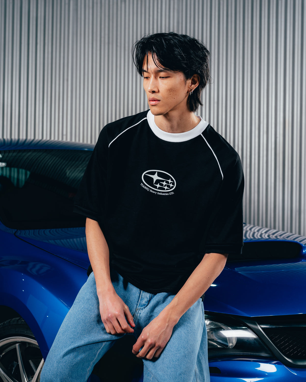 REMERA OVERSIZED [ SUBARU] RANGLAN BLACK
