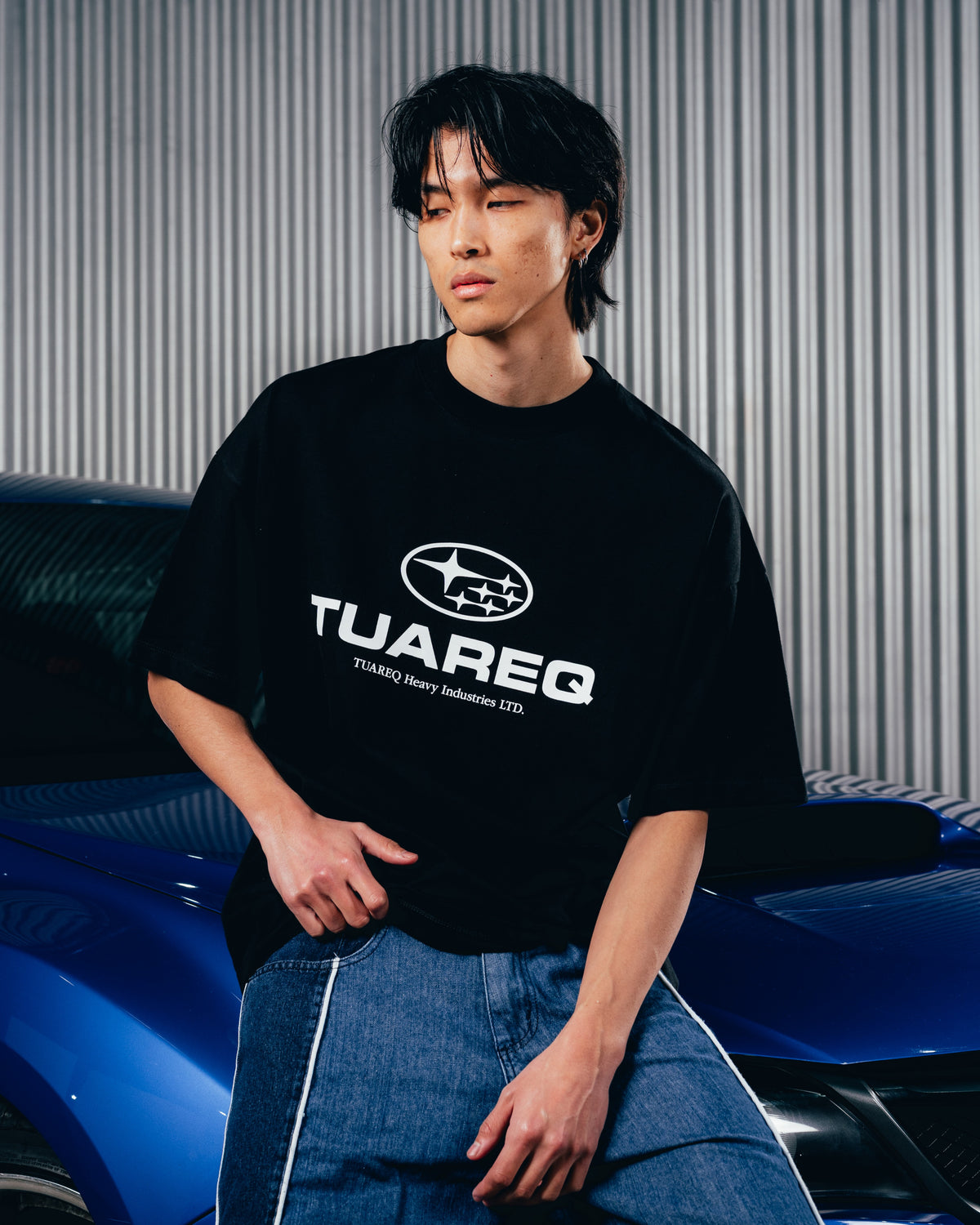 REMERA OVERSIZED [ SUBARU ] LOGO BLACK