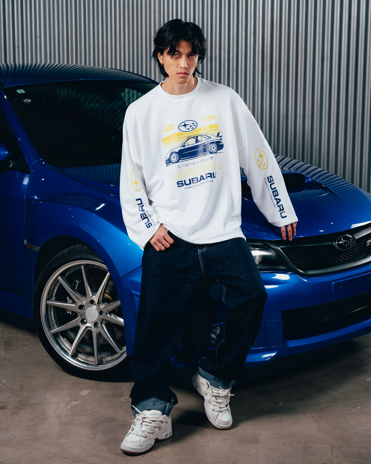 CREWNECK RUSTICO [ SUBARU ] IMPREZA WHITE