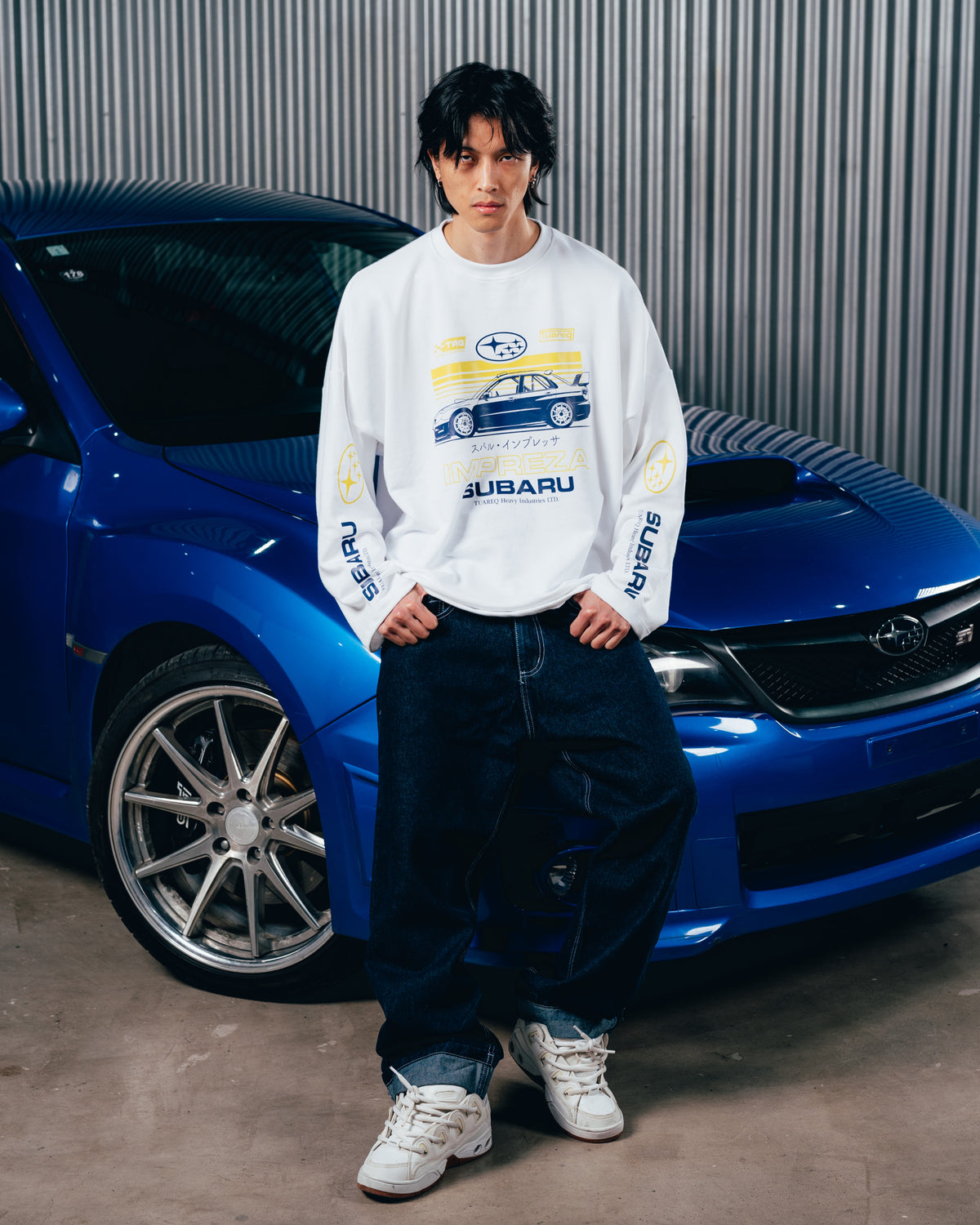CREWNECK RUSTICO [ SUBARU ] IMPREZA WHITE