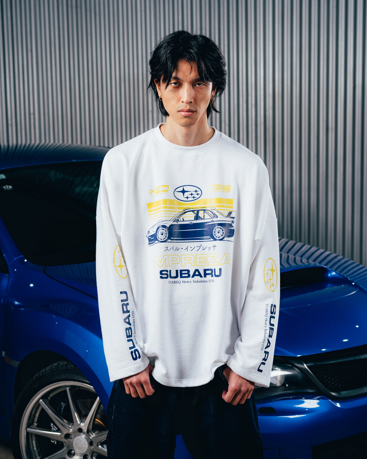 CREWNECK RUSTICO [ SUBARU ] IMPREZA WHITE