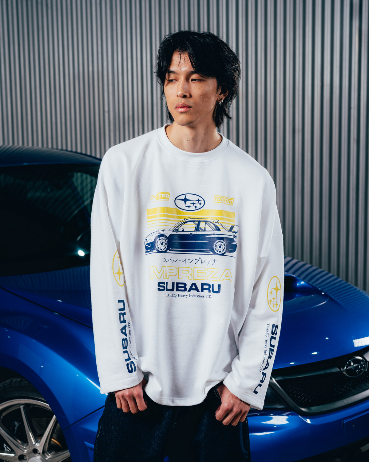 CREWNECK RUSTICO [ SUBARU ] IMPREZA WHITE