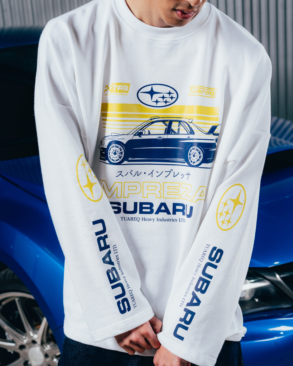 CREWNECK RUSTICO [ SUBARU ] IMPREZA WHITE