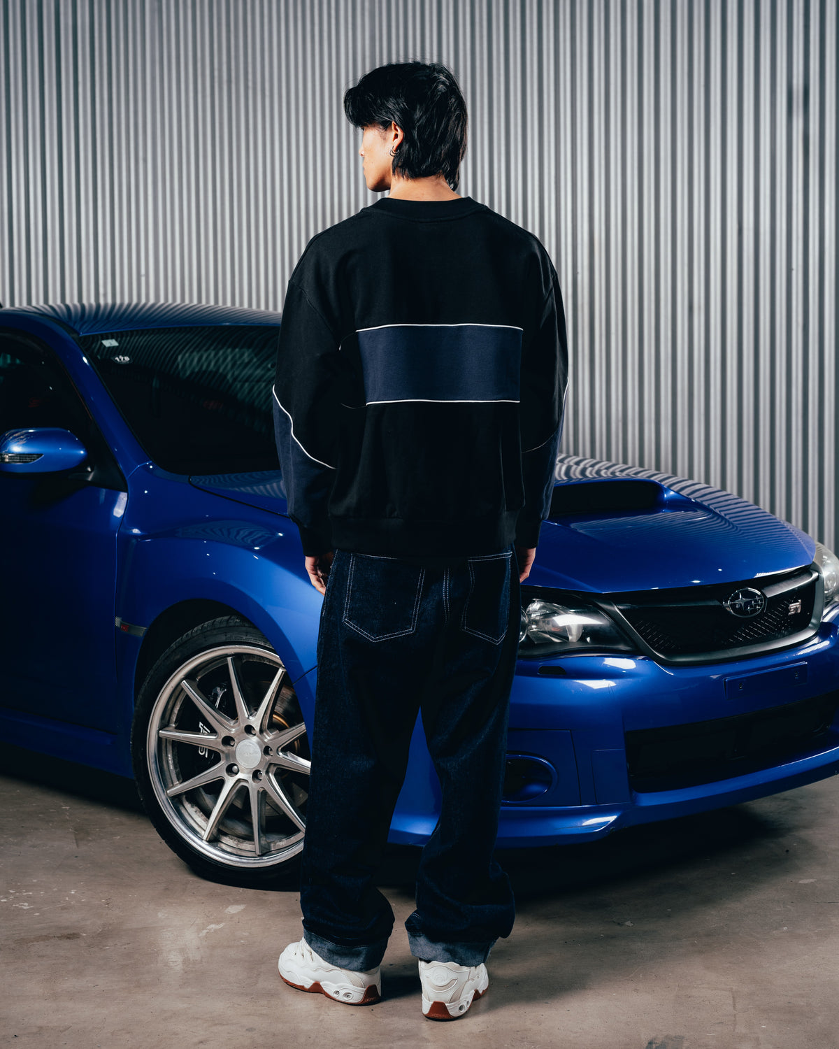 CREWNECK RUSTICO [ SUBARU ] STRIPE BLACK