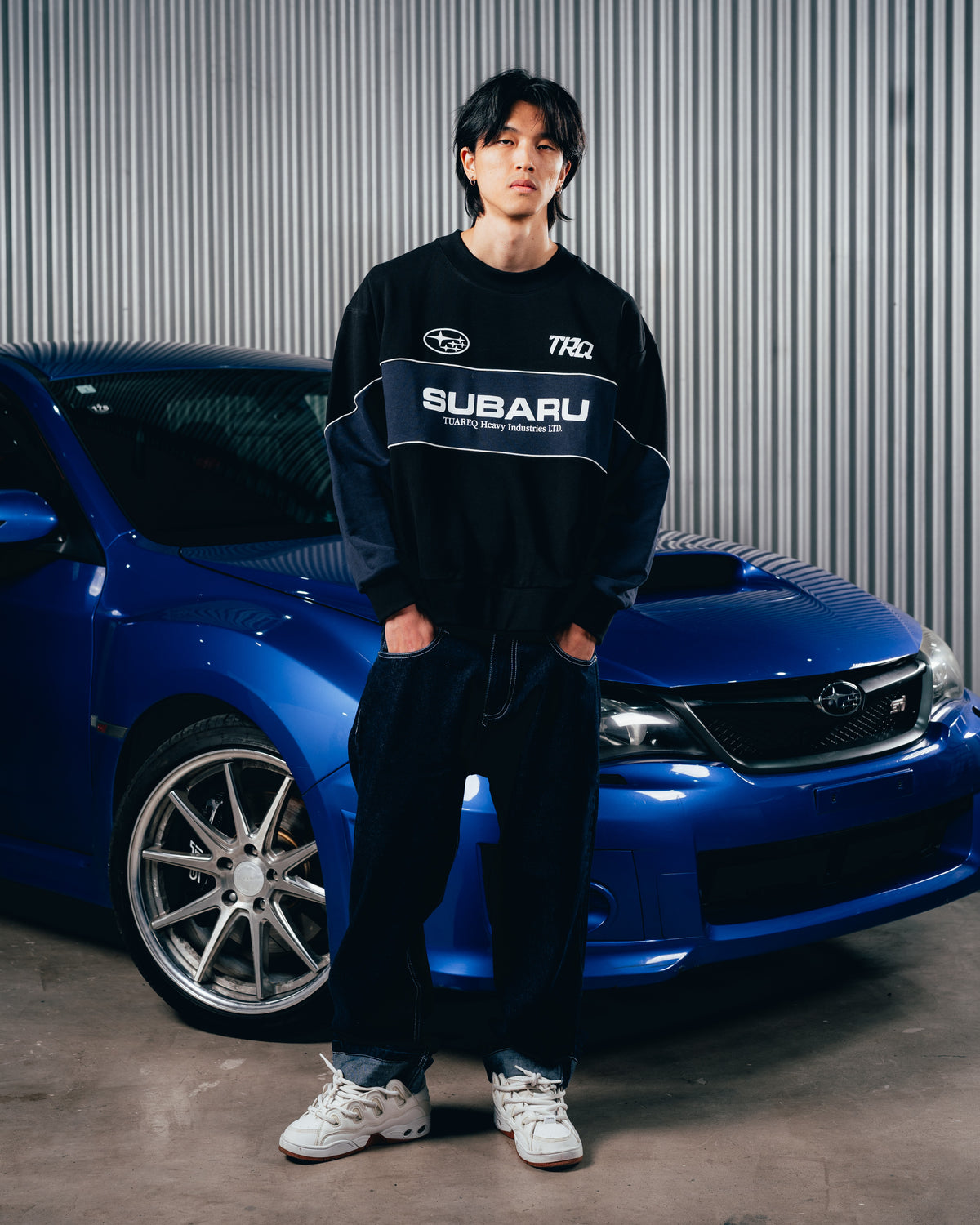 CREWNECK RUSTICO [ SUBARU ] STRIPE BLACK