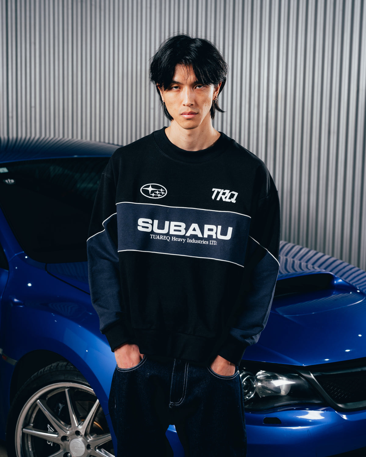 CREWNECK RUSTICO [ SUBARU ] STRIPE BLACK