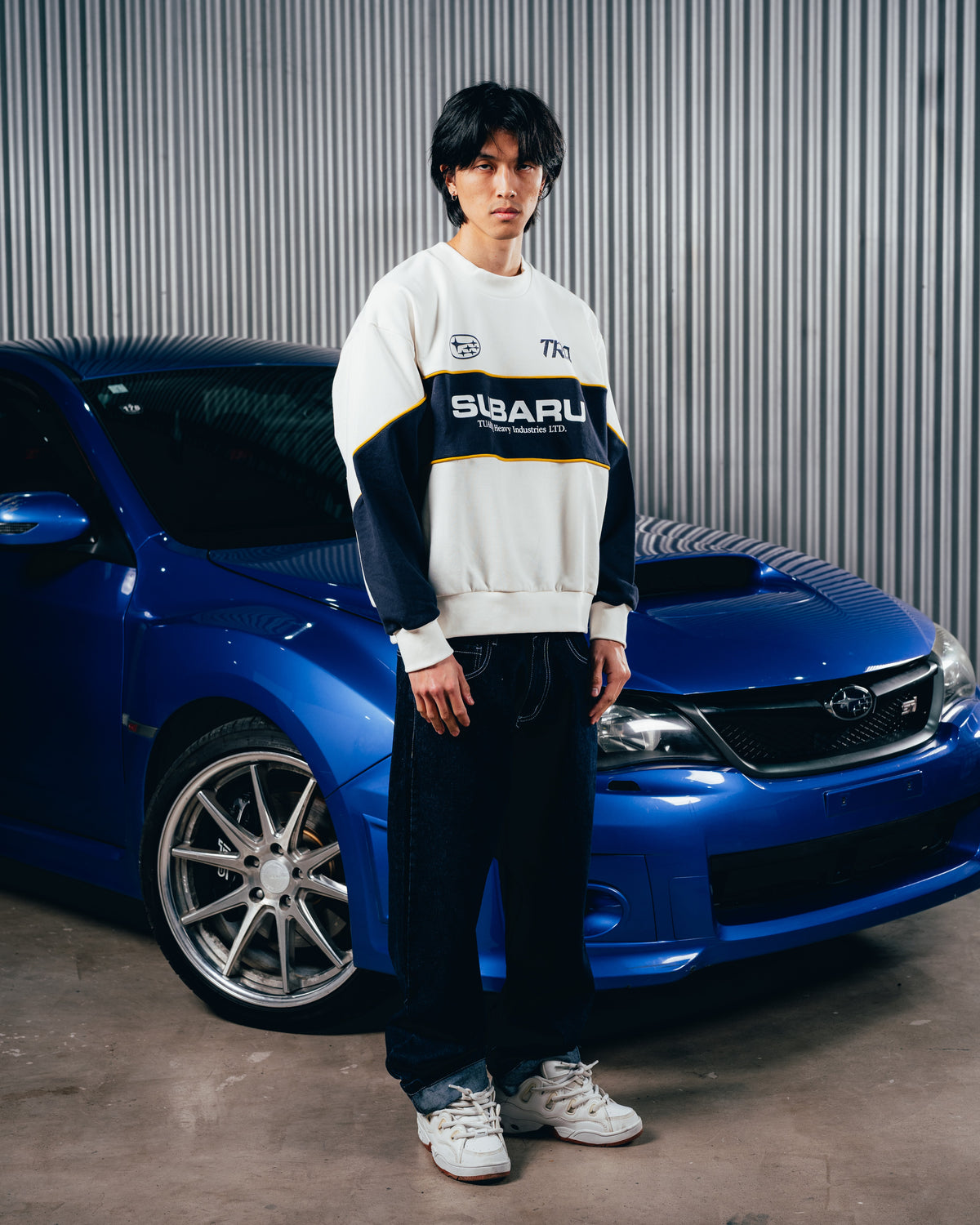 CREWNECK RUSTICO [ SUBARU ] STRIPE CRUDO