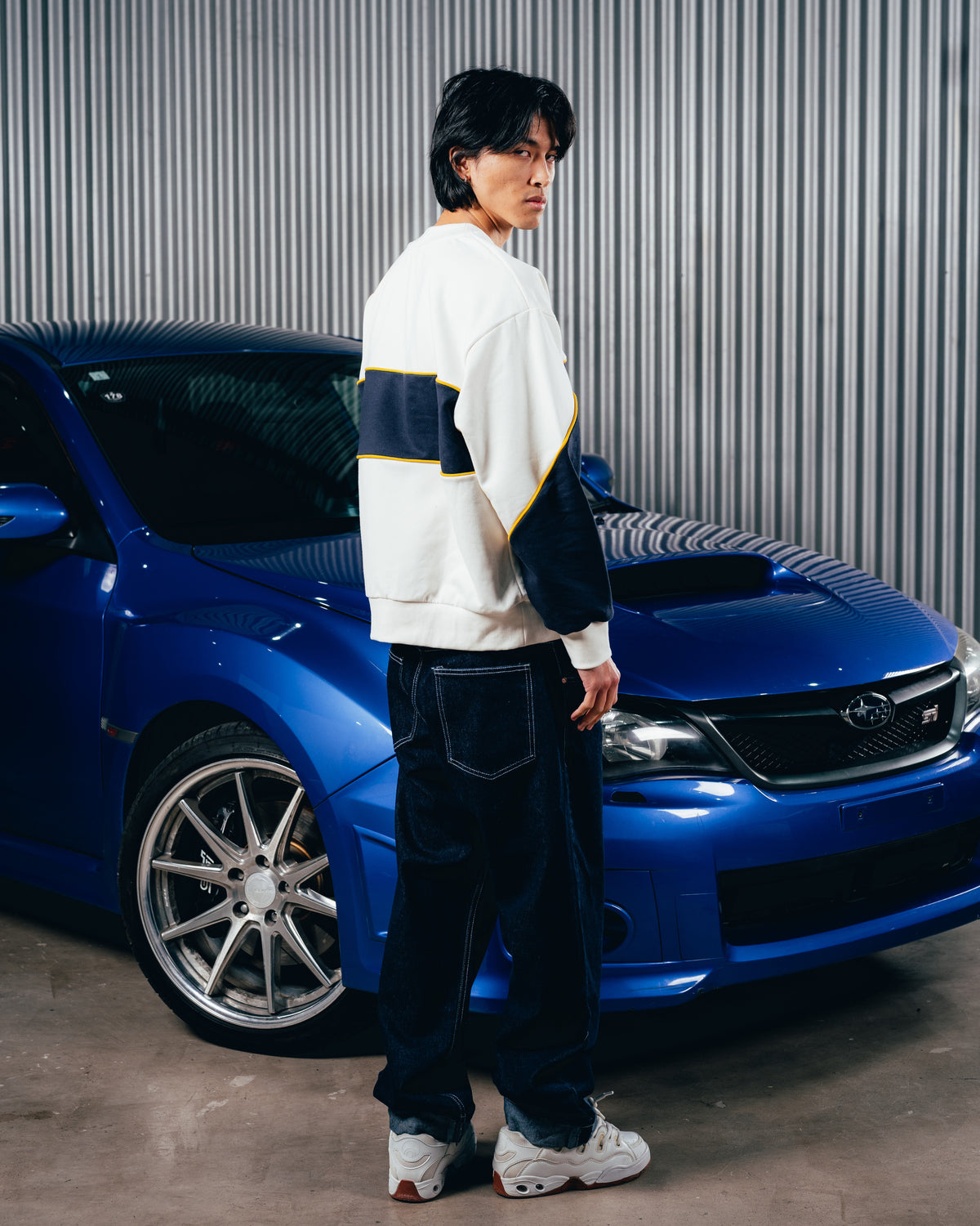 CREWNECK RUSTICO [ SUBARU ] STRIPE CRUDO