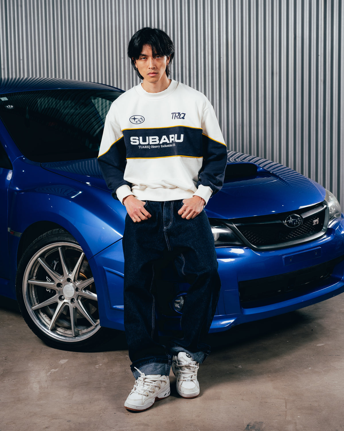 CREWNECK RUSTICO [ SUBARU ] STRIPE CRUDO