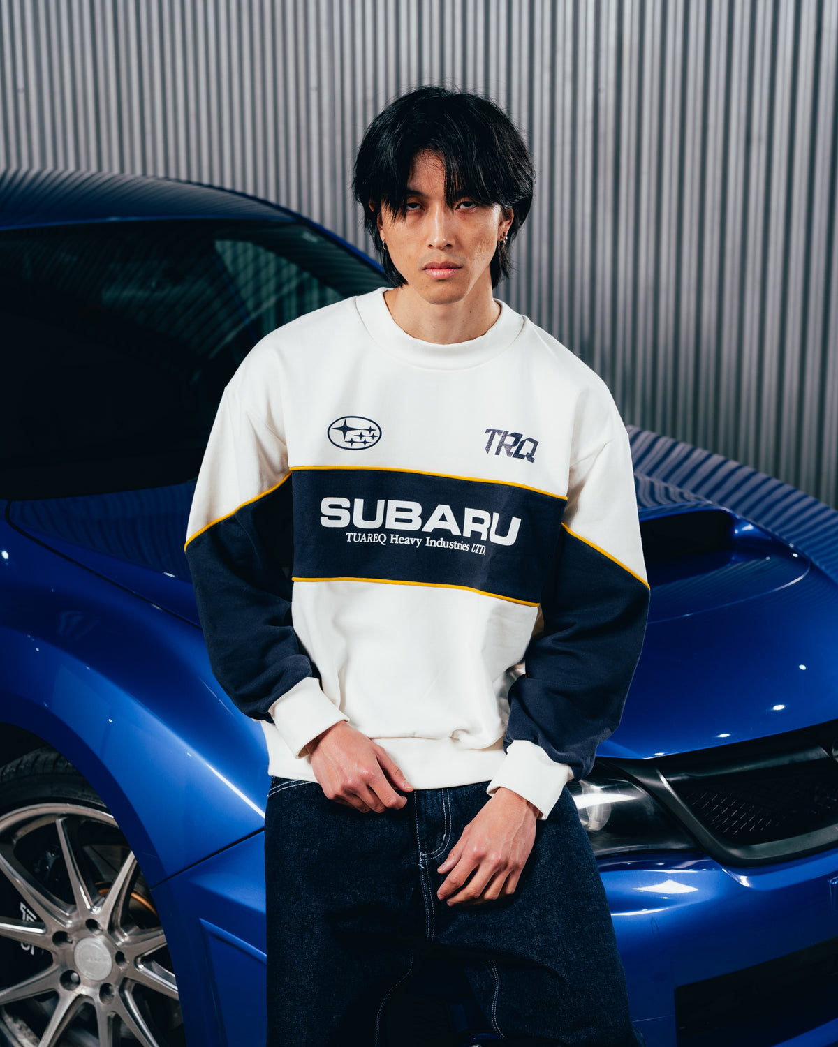 CREWNECK RUSTICO [ SUBARU ] STRIPE CRUDO