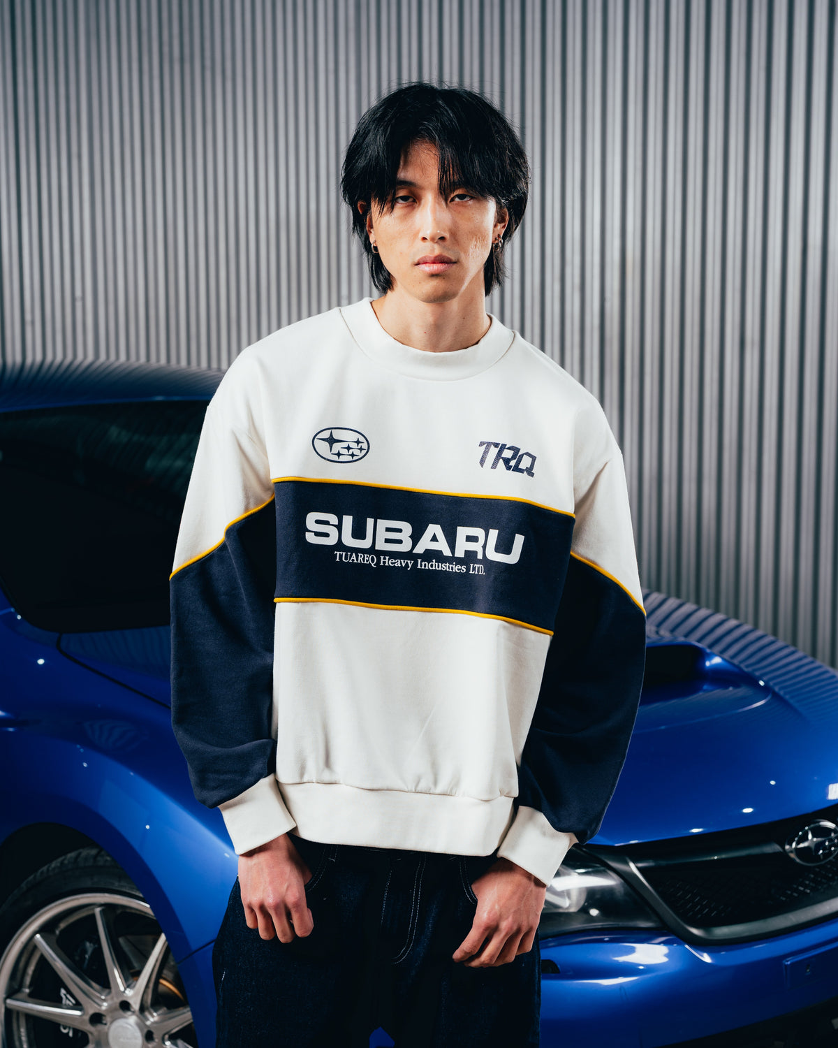 CREWNECK RUSTICO [ SUBARU ] STRIPE CRUDO