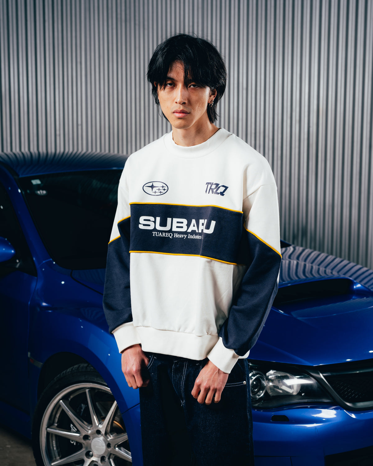 CREWNECK RUSTICO [ SUBARU ] STRIPE CRUDO