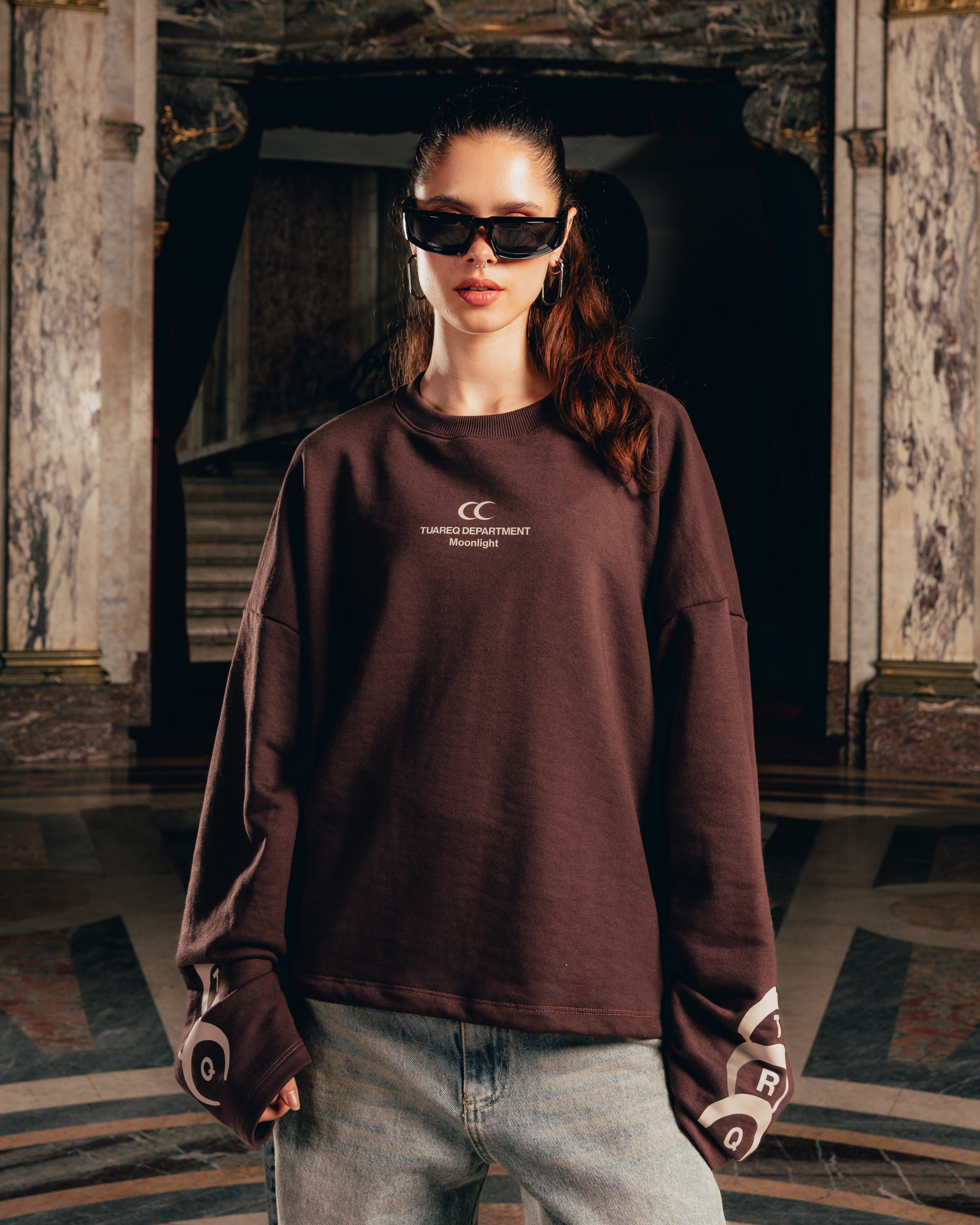 BUZO CREWNECK BOXY [ MOONLIGHT ] COFFEE