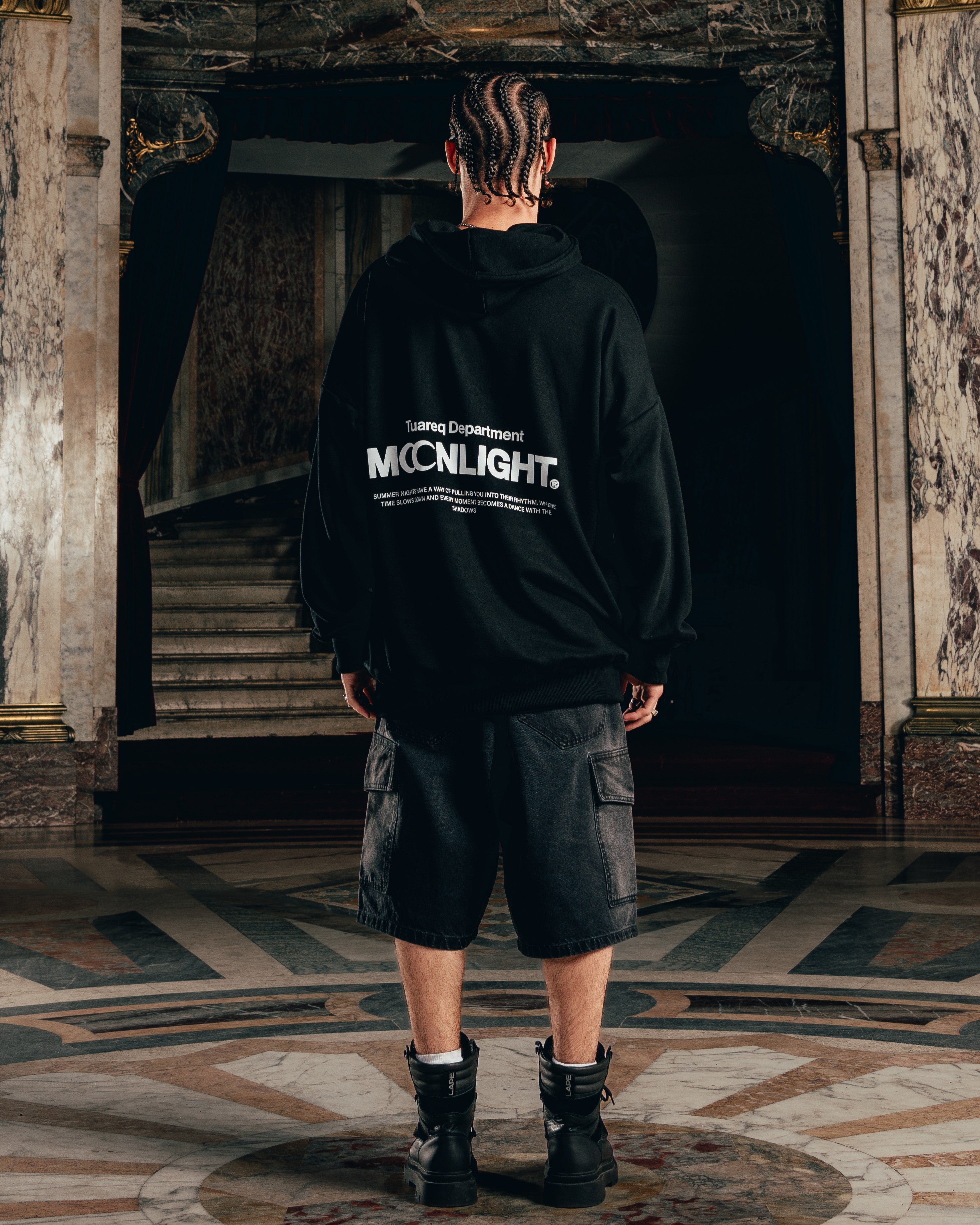 HOODIE RUSTICO [ MOONLIGHT ] BLACK