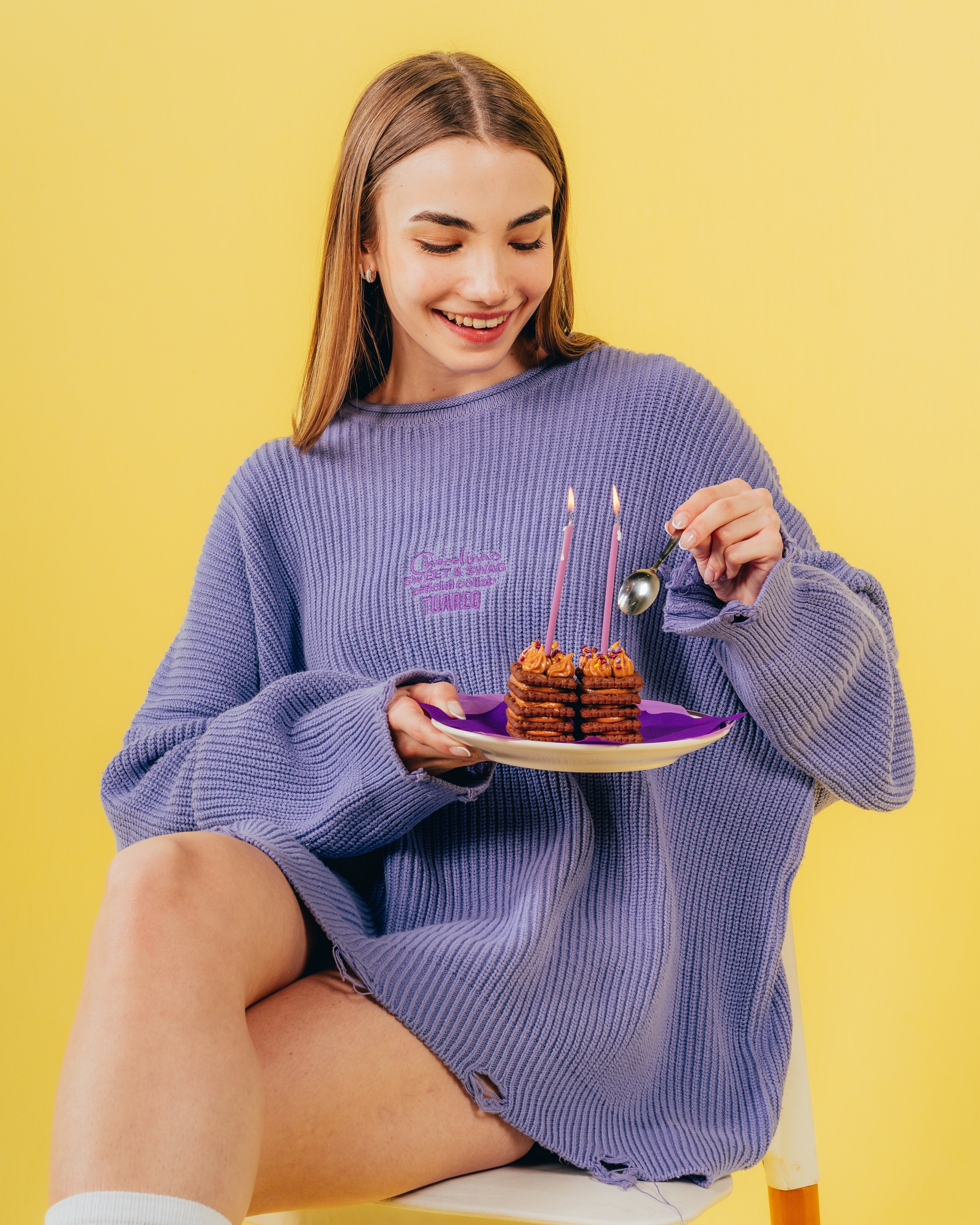 SWEATER TEJIDO PESADO [ CHOCOLINAS ] VIOLET