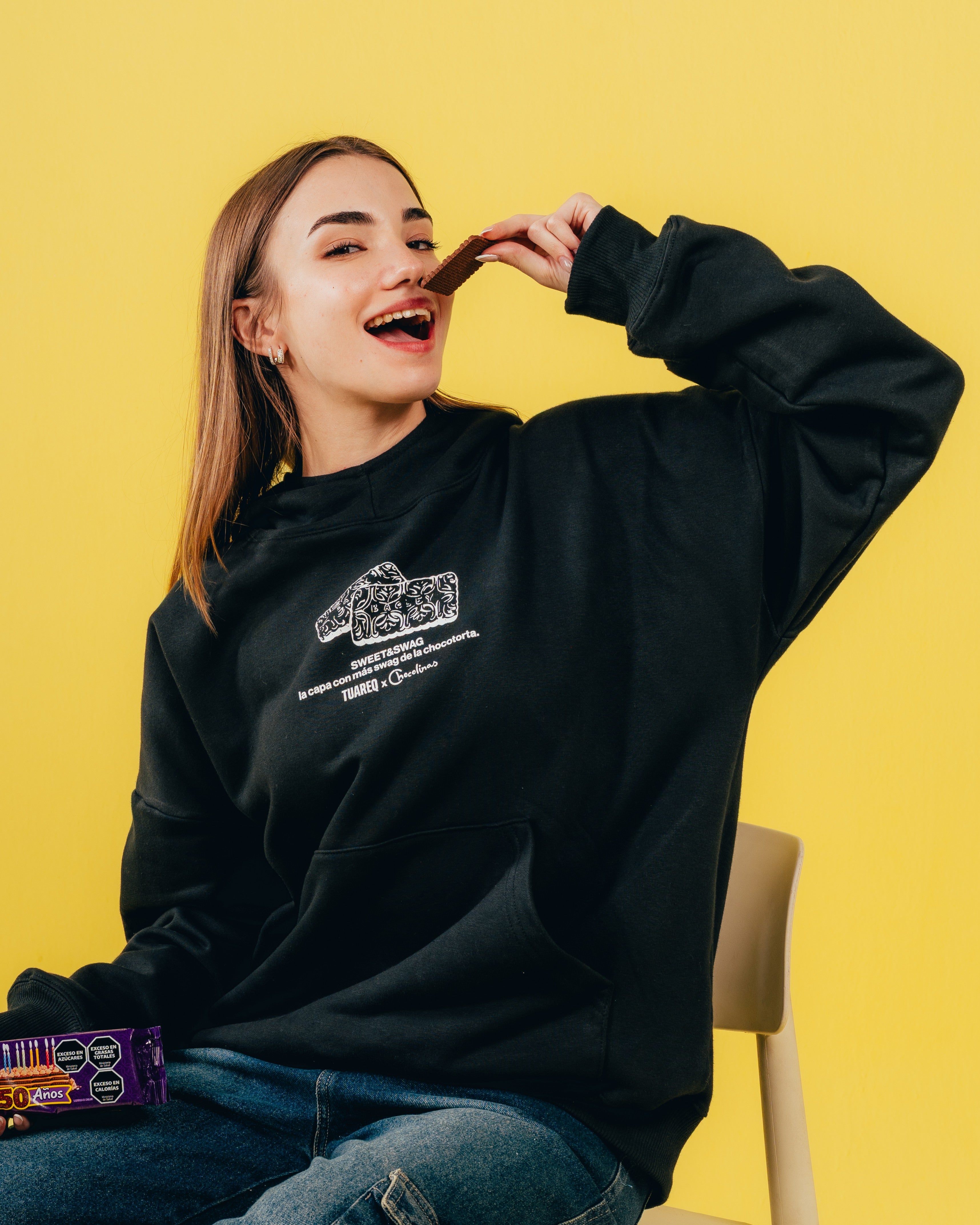 HOODIE EXTRAHEAVY [ CHOCOLINAS ] COOKIE BLACK