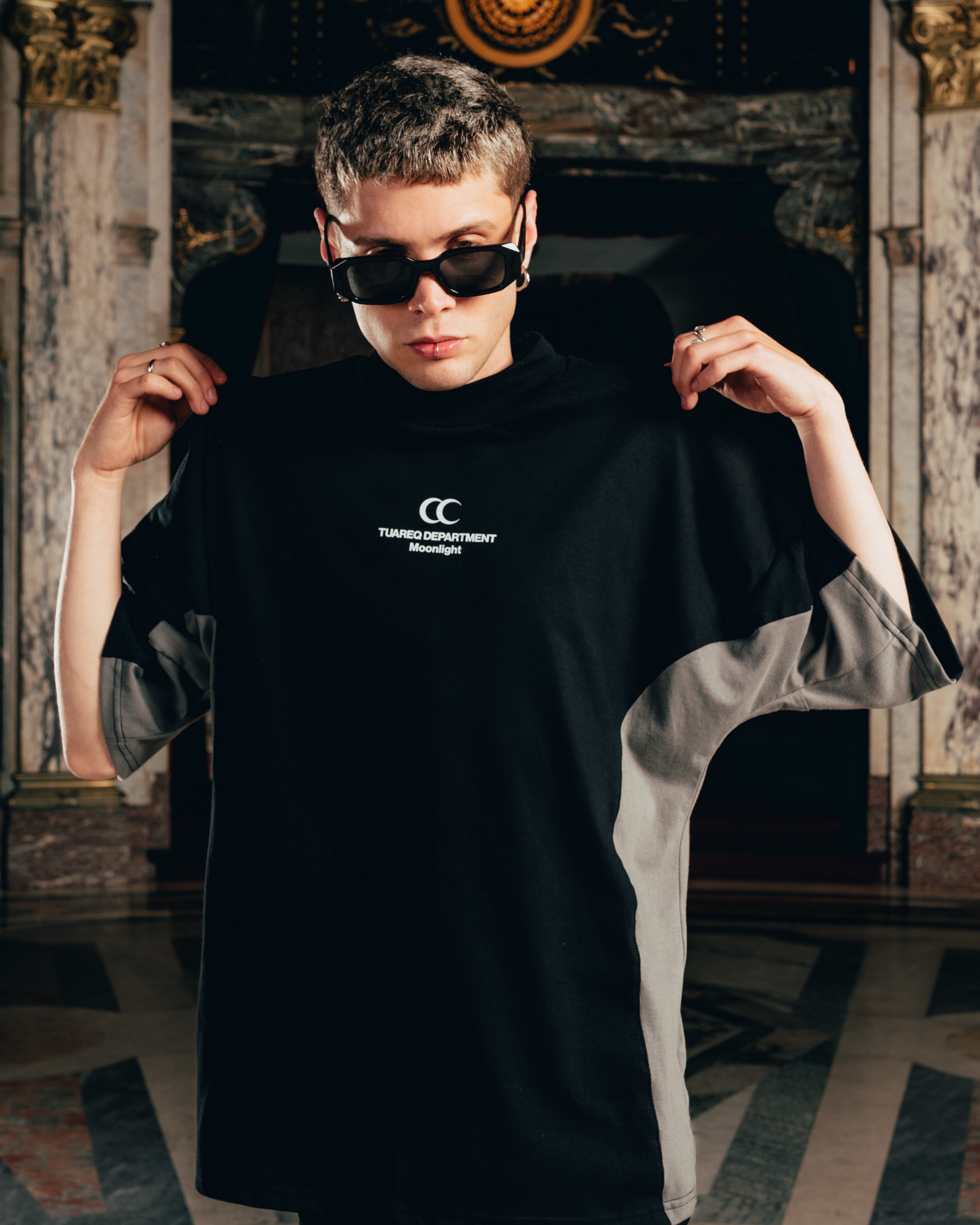 REMERA OVERSIZED [ BICOLOR ] BLACK