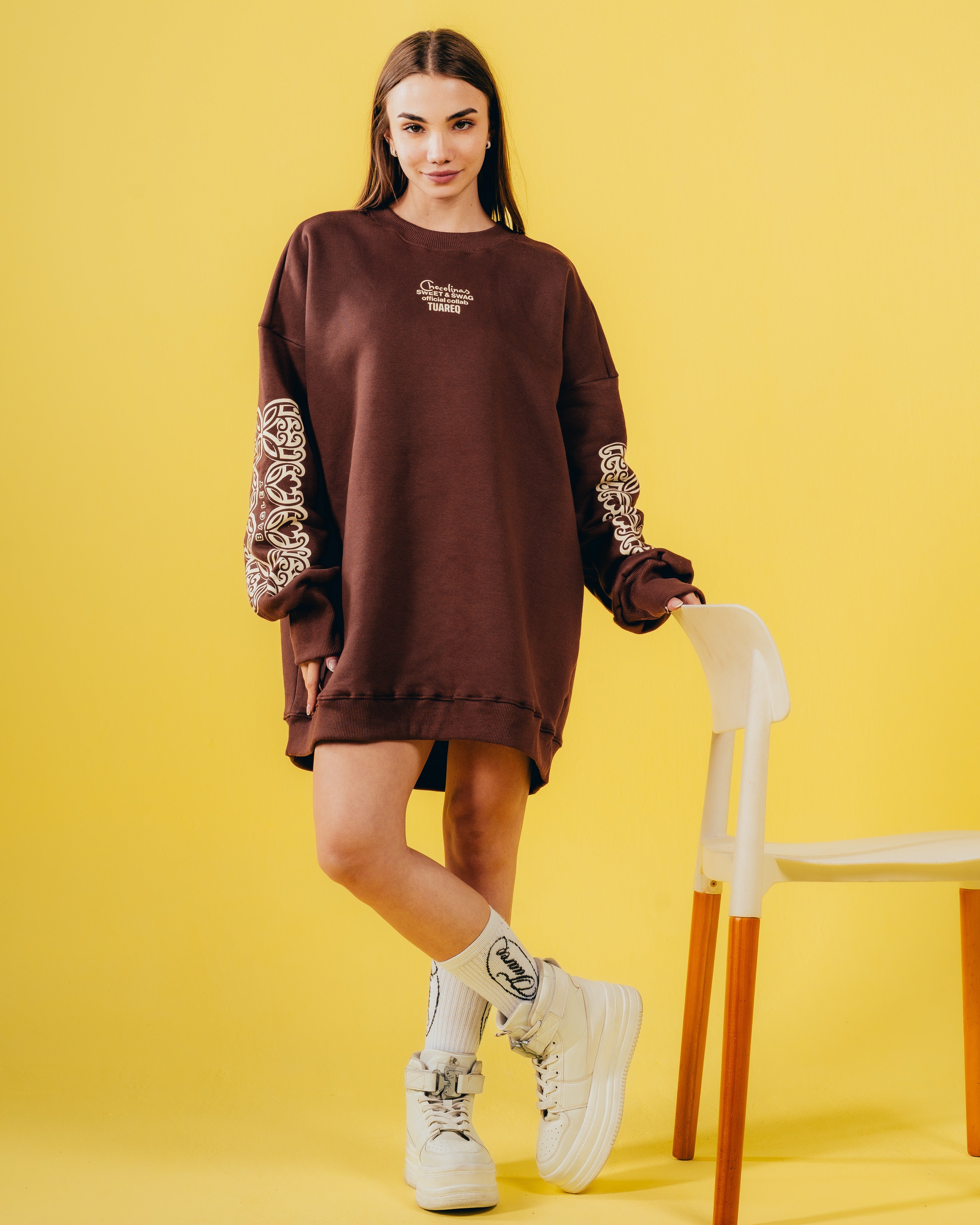 CREWNECK [ CHOCOLINAS ] MOSAICO BROWN