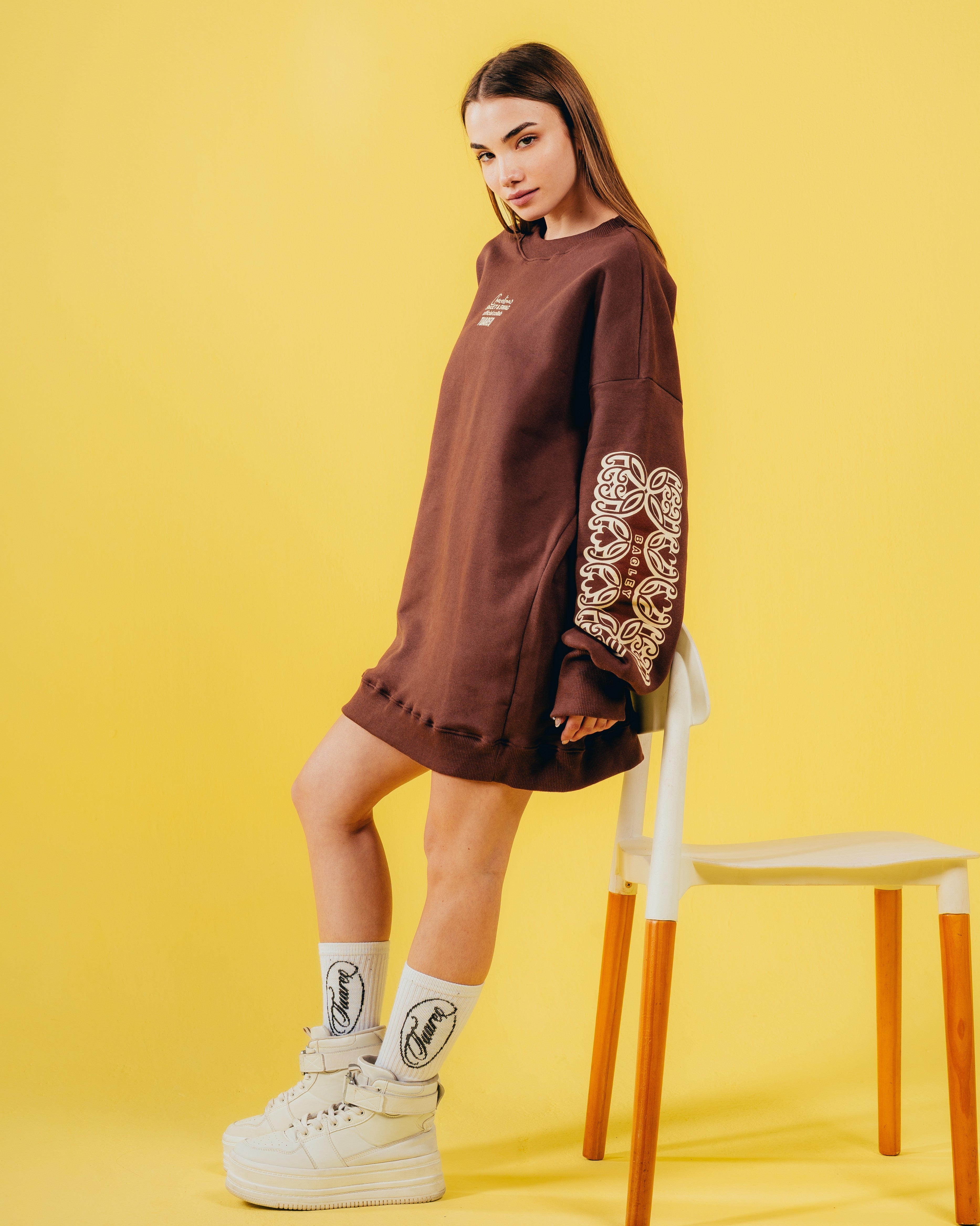 CREWNECK [ CHOCOLINAS ] MOSAICO BROWN