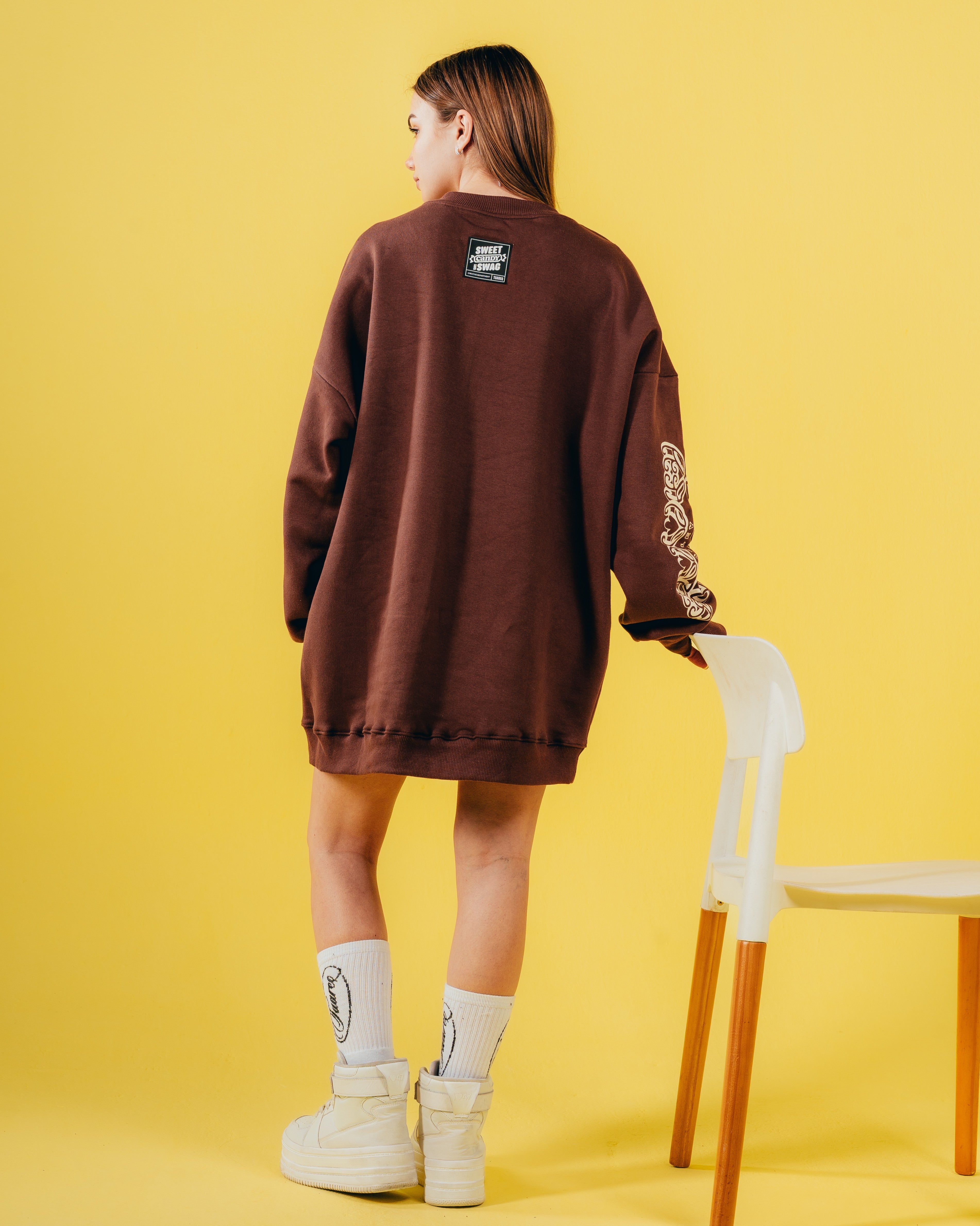 CREWNECK [ CHOCOLINAS ] MOSAICO BROWN