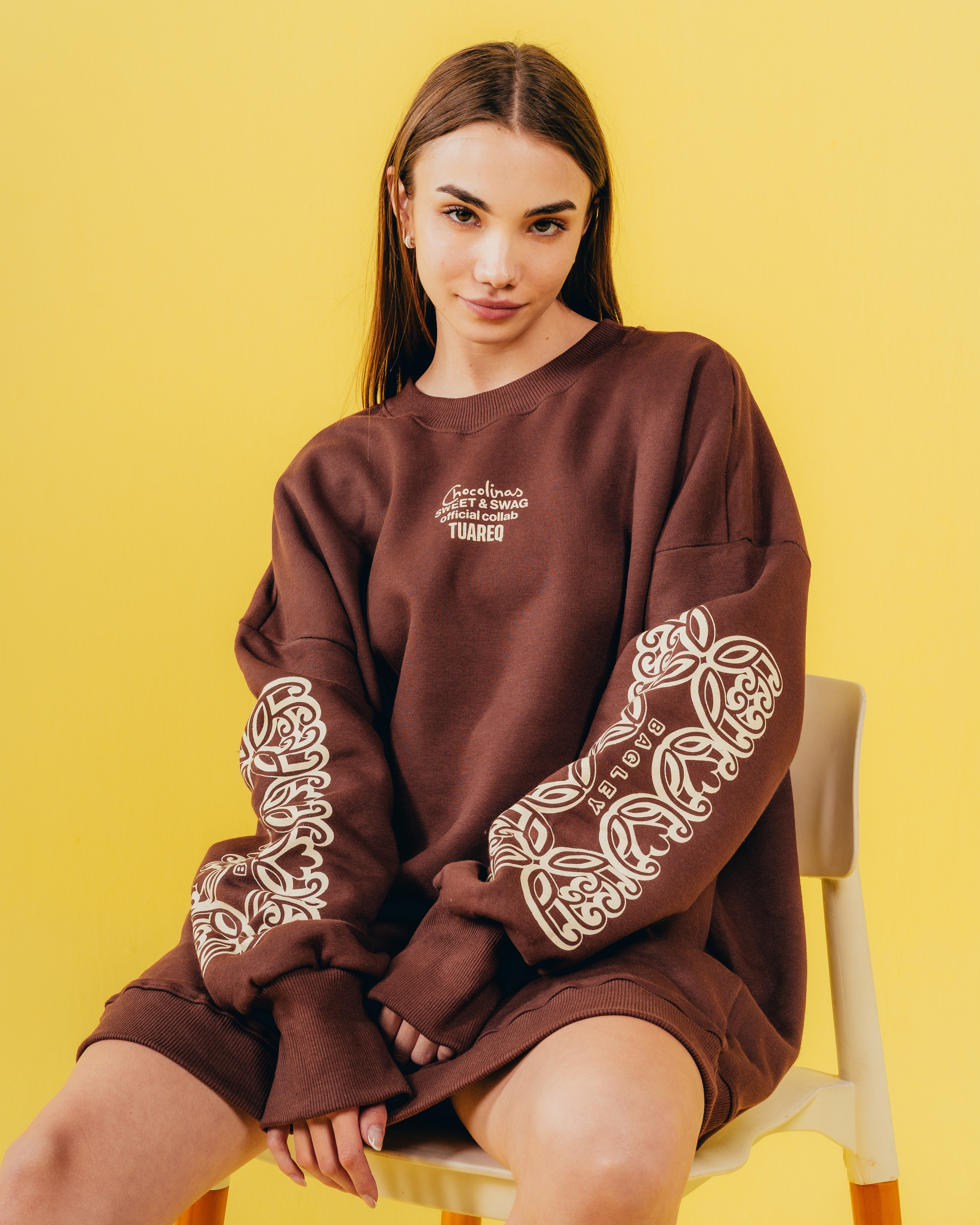 CREWNECK [ CHOCOLINAS ] MOSAICO BROWN