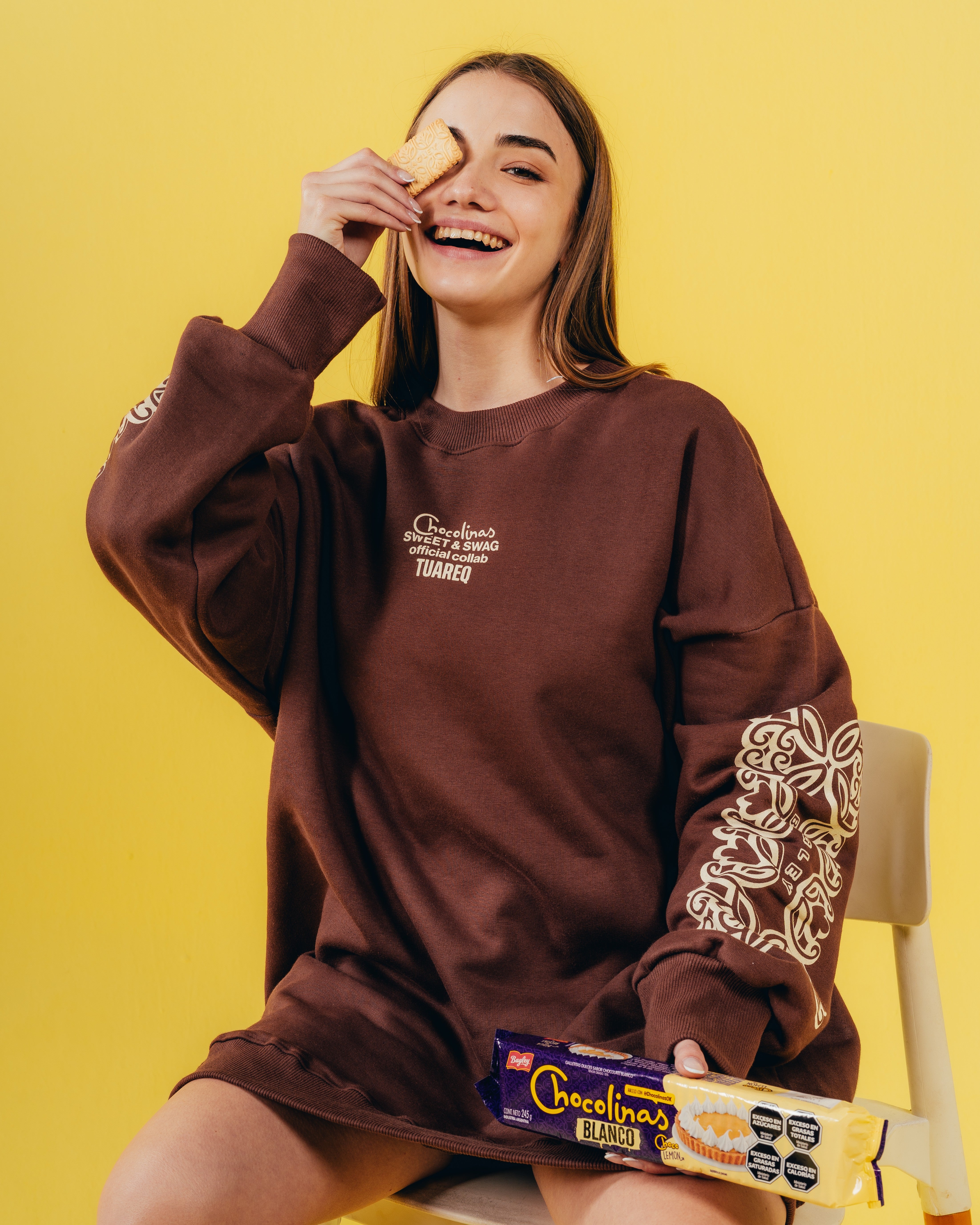 CREWNECK [ CHOCOLINAS ] MOSAICO BROWN