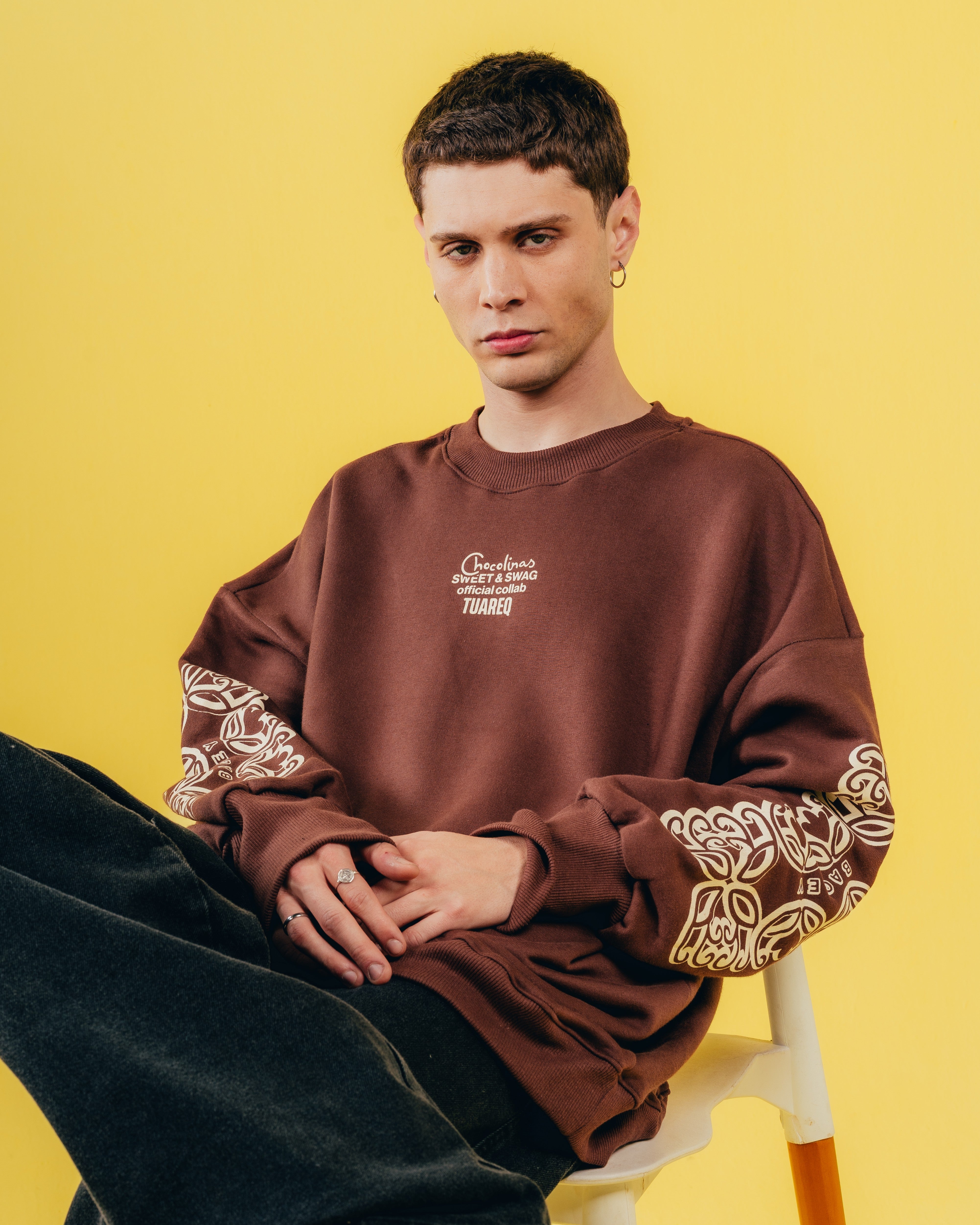 CREWNECK [ CHOCOLINAS ] MOSAICO BROWN