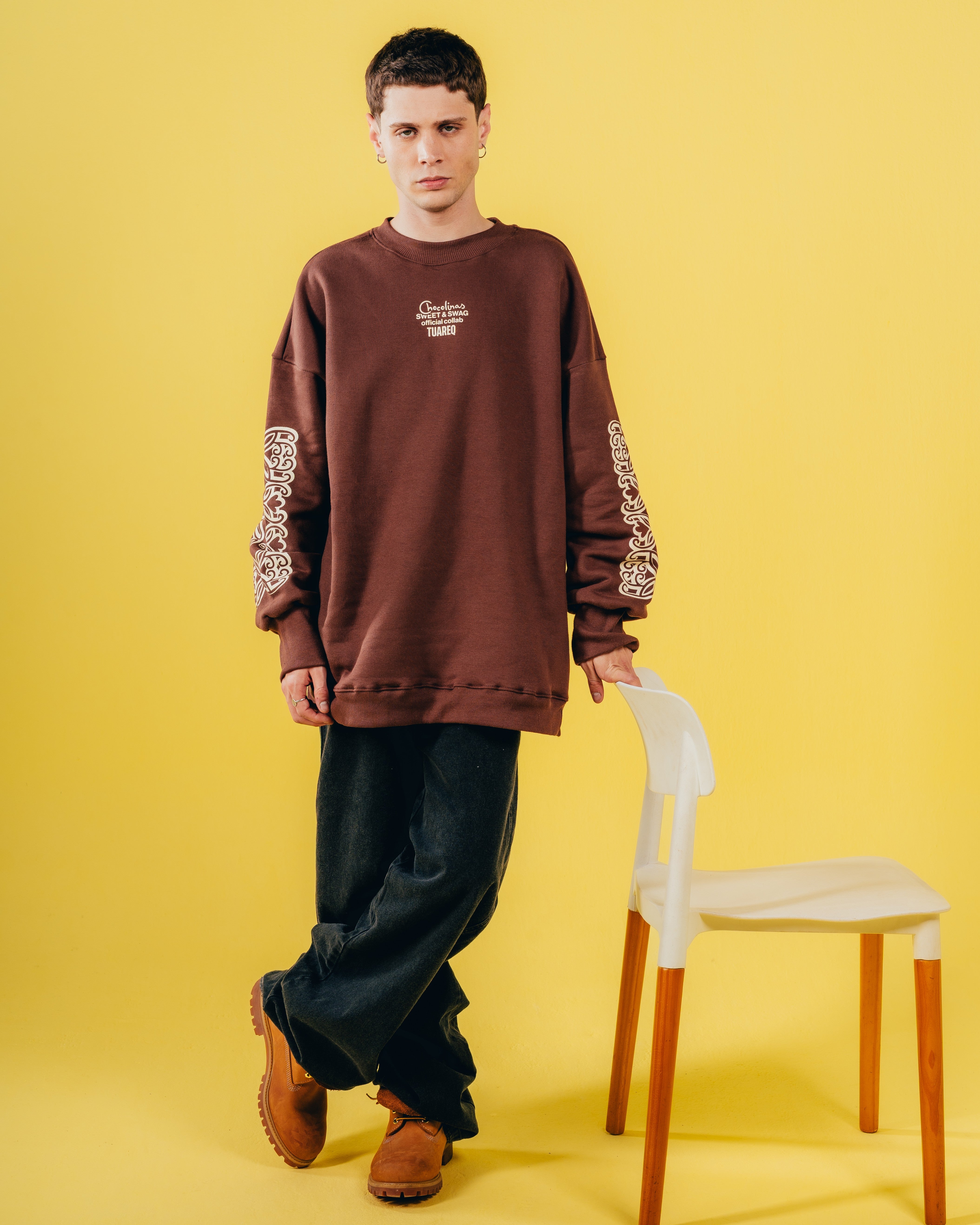 CREWNECK [ CHOCOLINAS ] MOSAICO BROWN