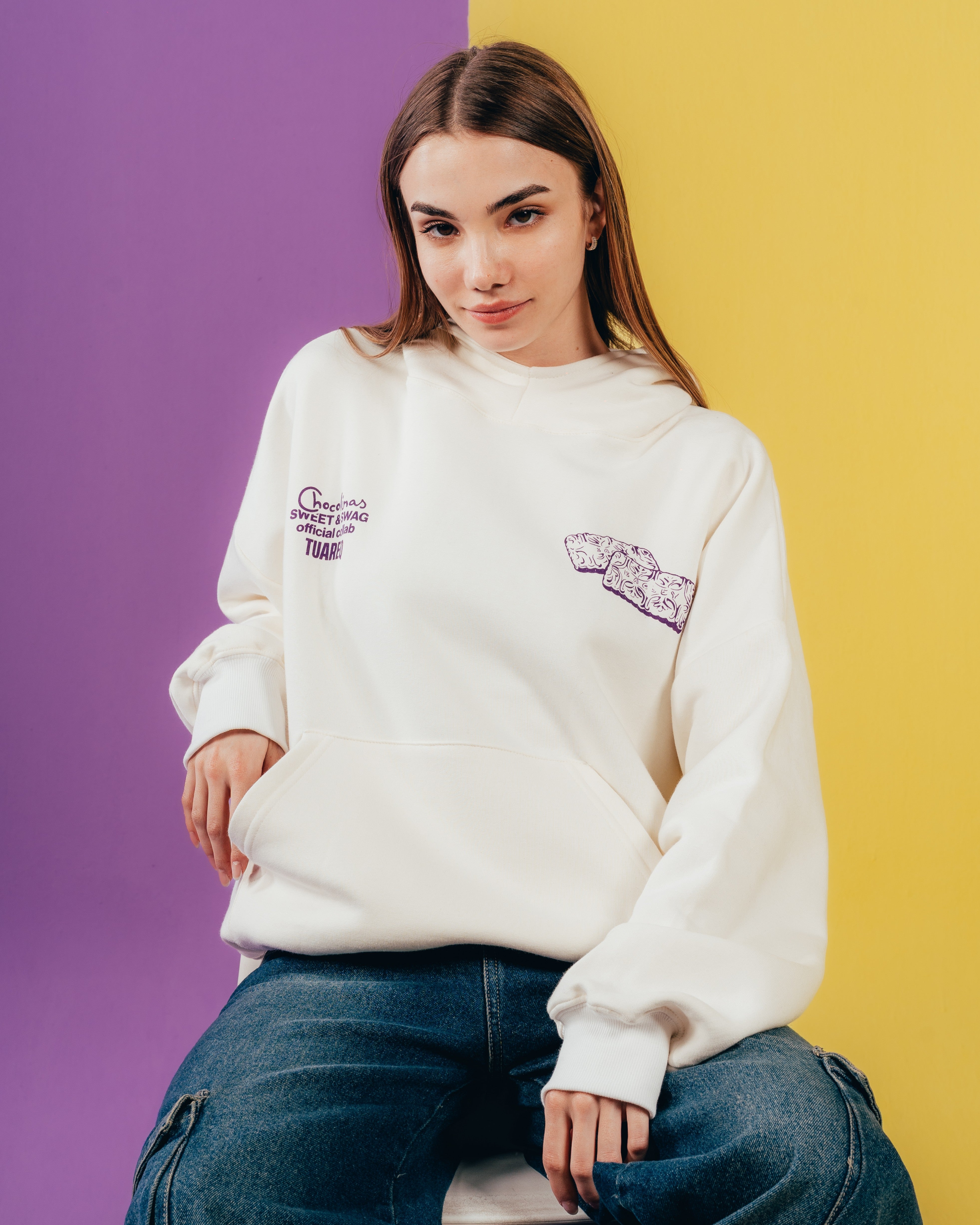 HOODIE EXTRAHEAVY [ CHOCOLINAS ] SWEET WHITE