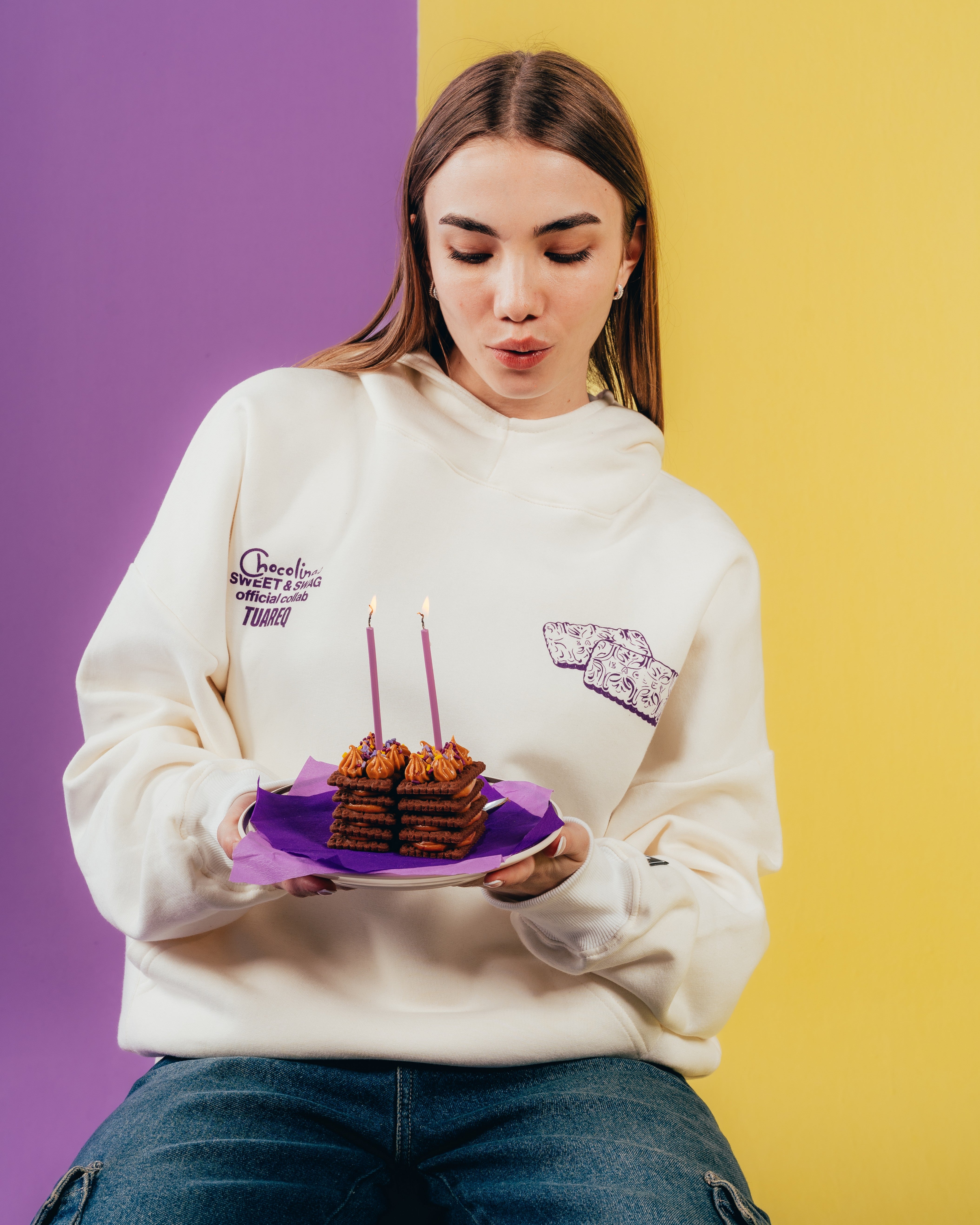 HOODIE EXTRAHEAVY [ CHOCOLINAS ] SWEET WHITE