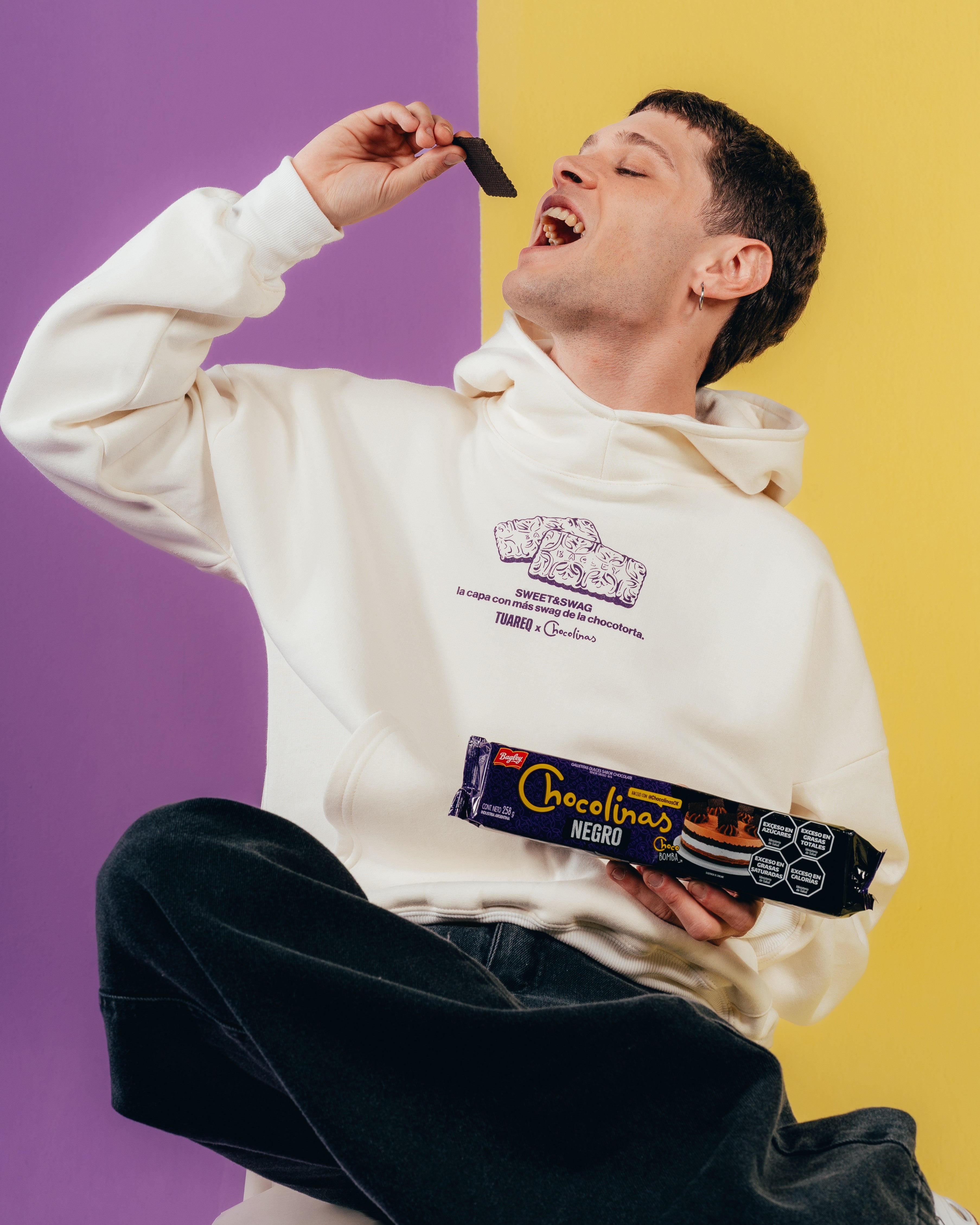 HOODIE EXTRAHEAVY [ CHOCOLINAS ] COOKIE WHITE