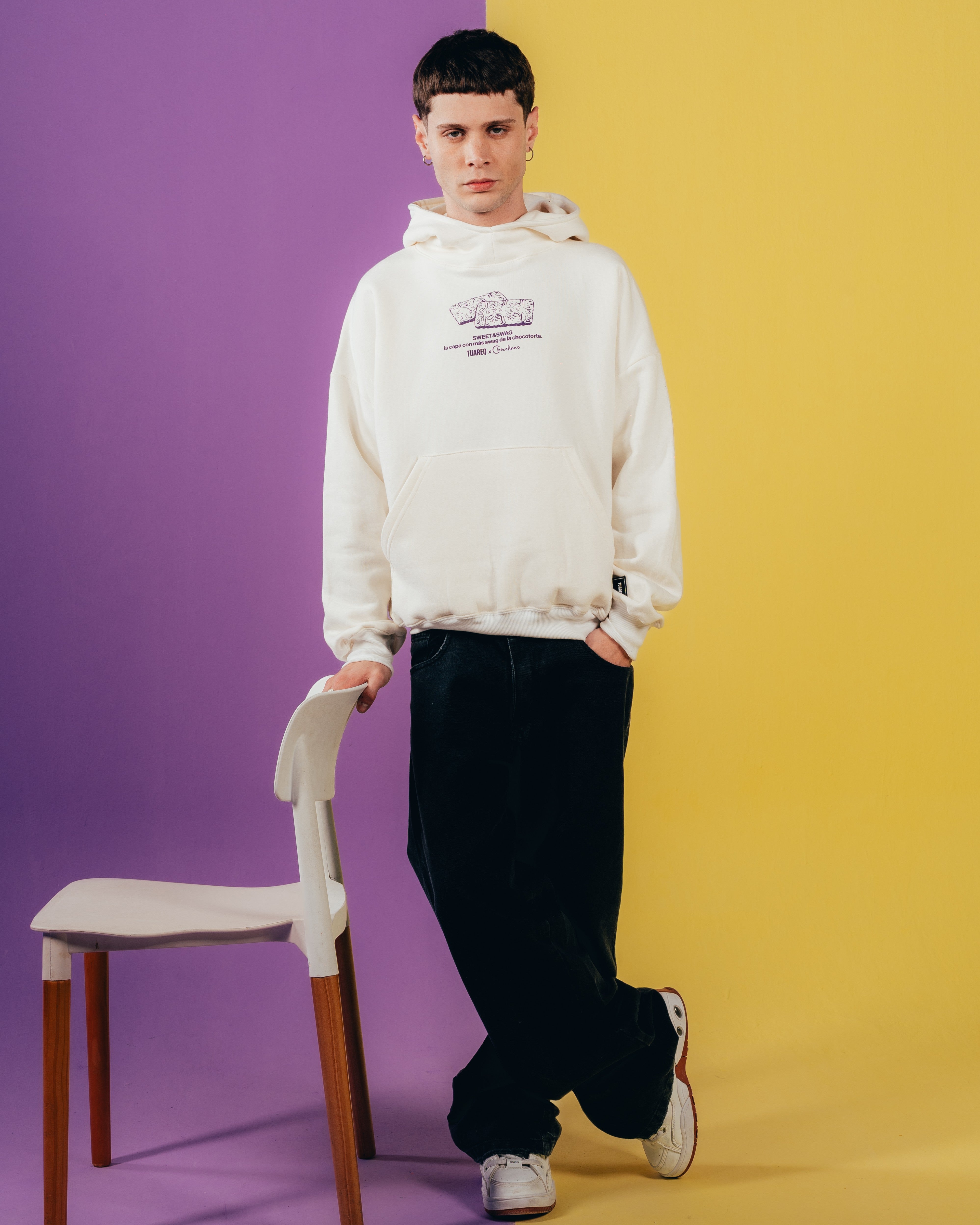 HOODIE EXTRAHEAVY [ CHOCOLINAS ] COOKIE WHITE