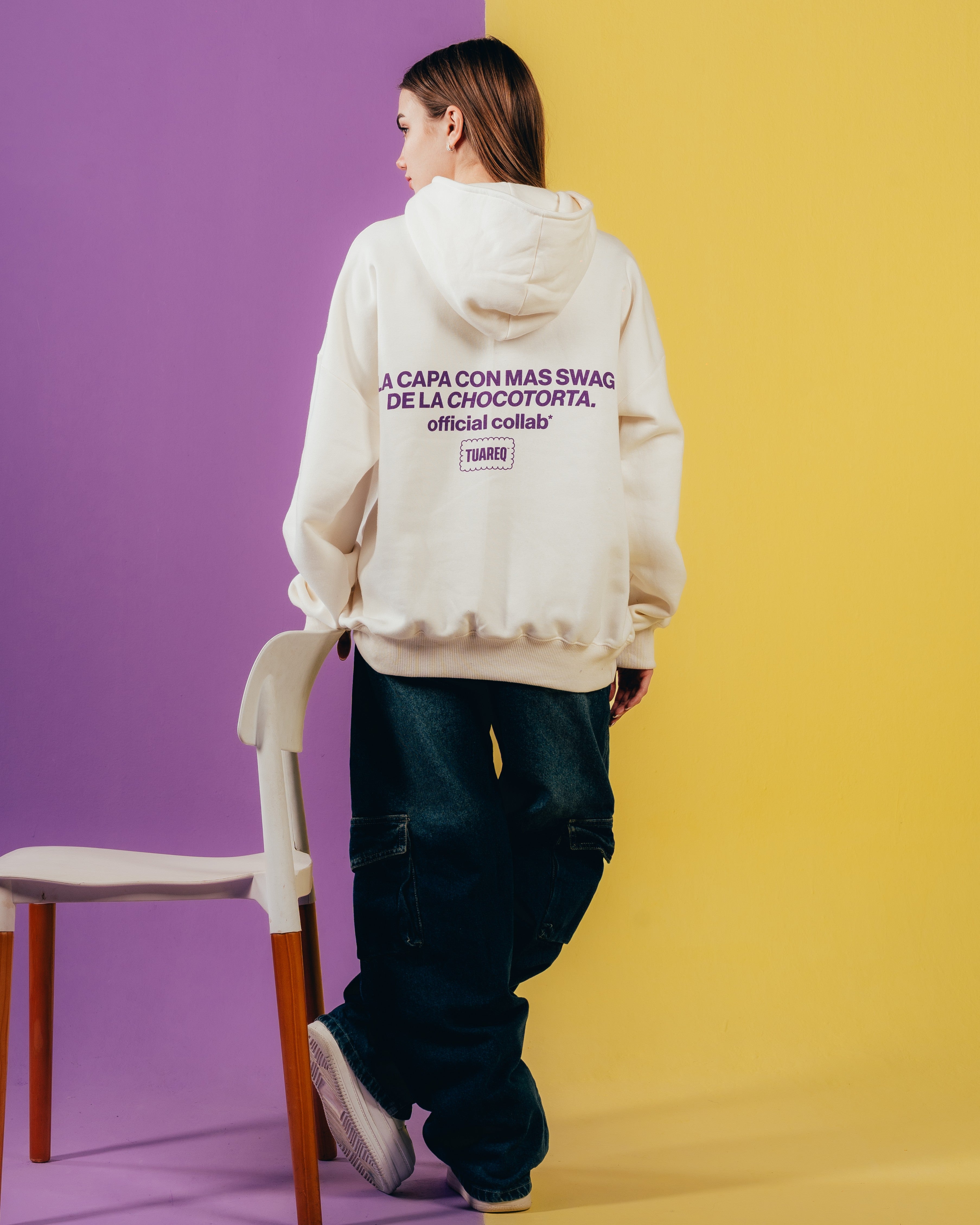 HOODIE EXTRAHEAVY [ CHOCOLINAS ] LEYENDA WHITE