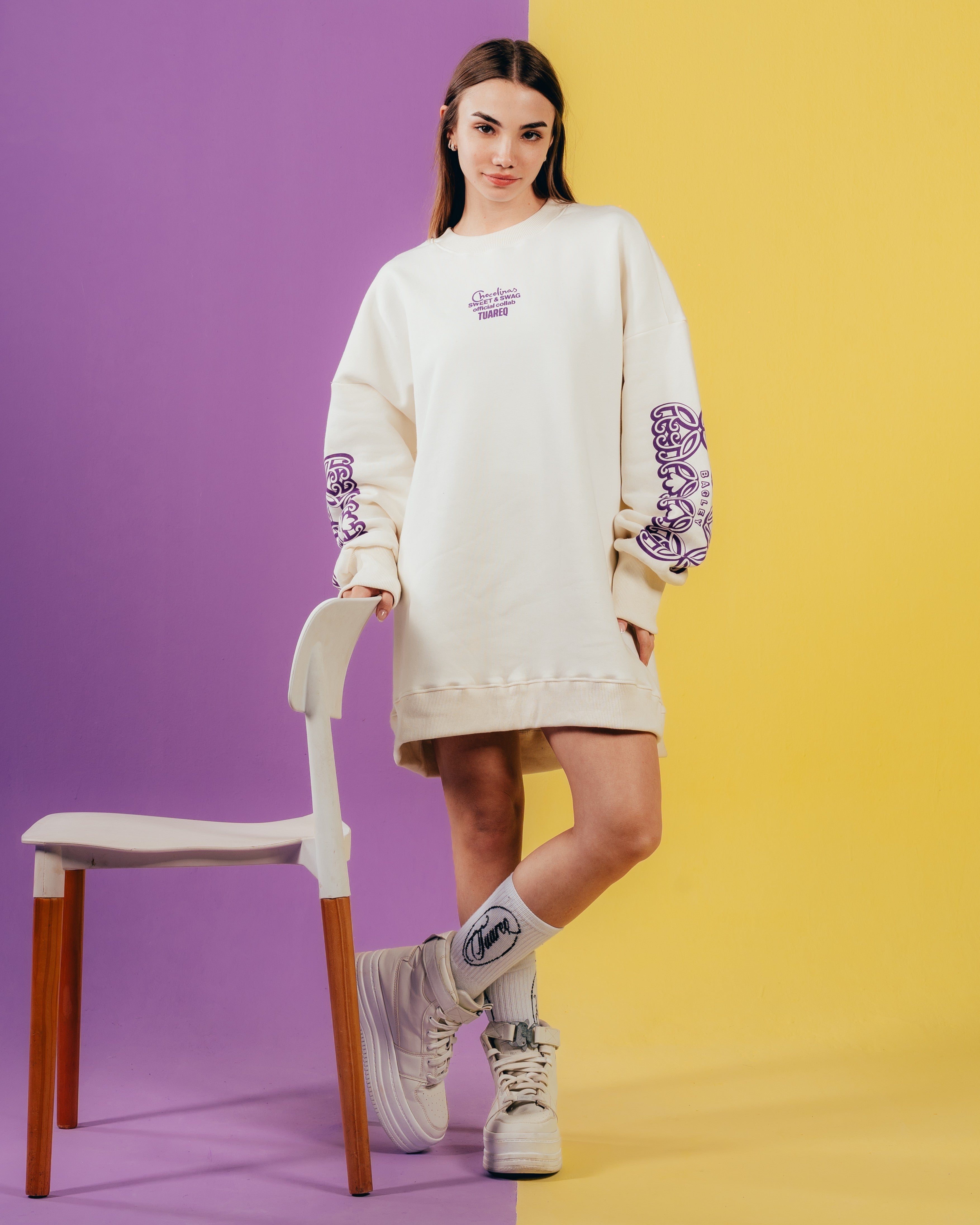 CREWNECK [ CHOCOLINAS ] MOSAICO WHITE