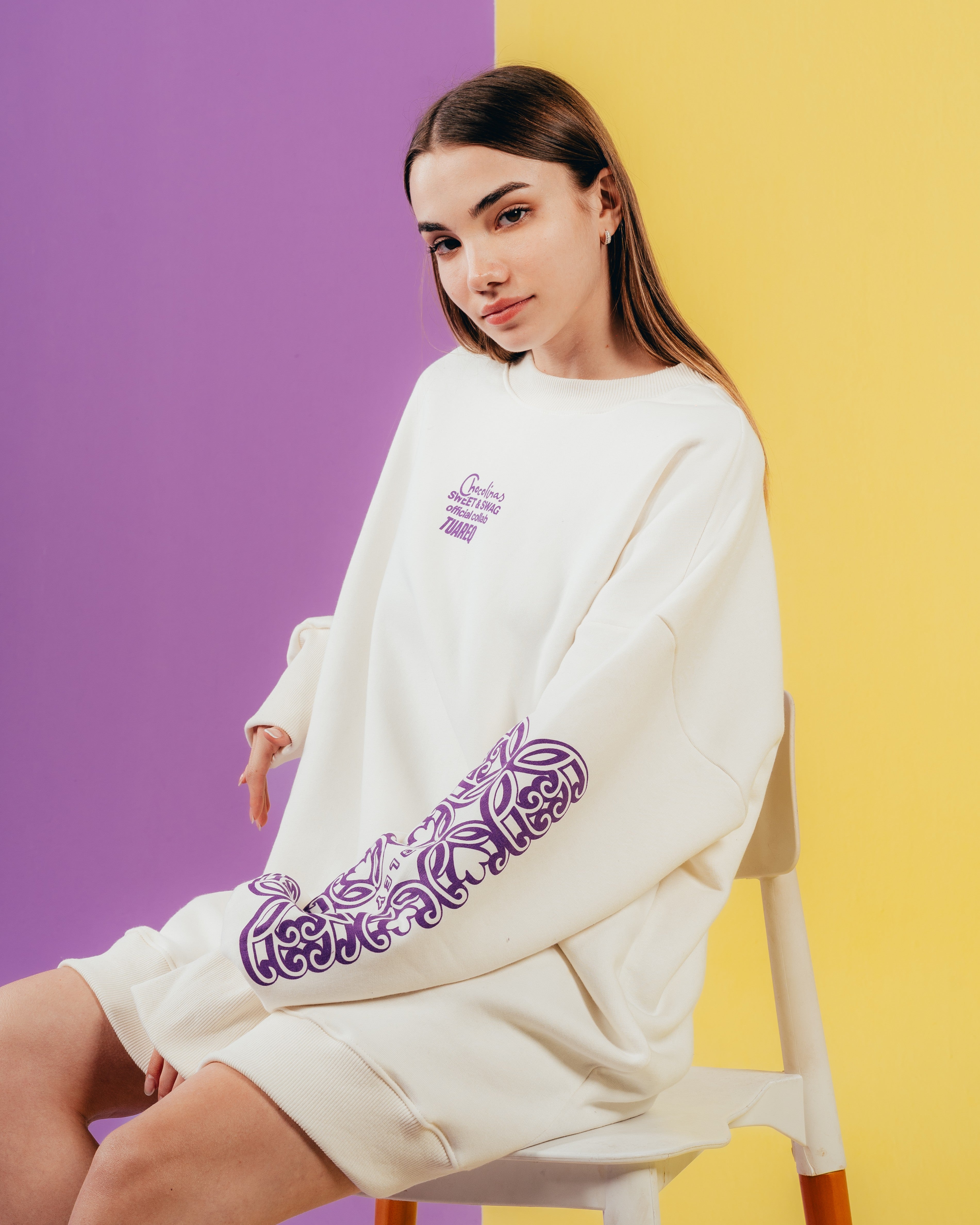 CREWNECK [ CHOCOLINAS ] MOSAICO WHITE