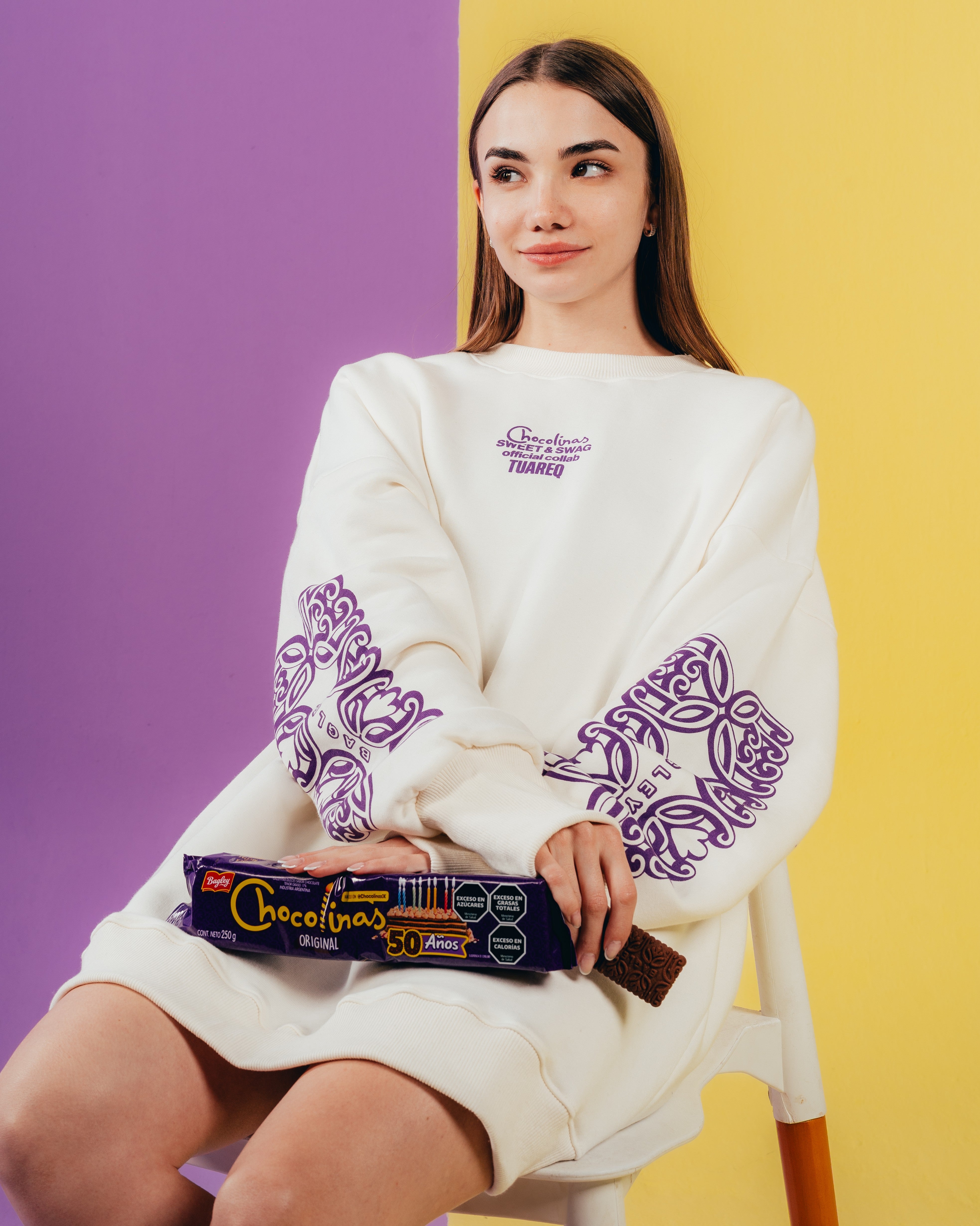 CREWNECK [ CHOCOLINAS ] MOSAICO WHITE