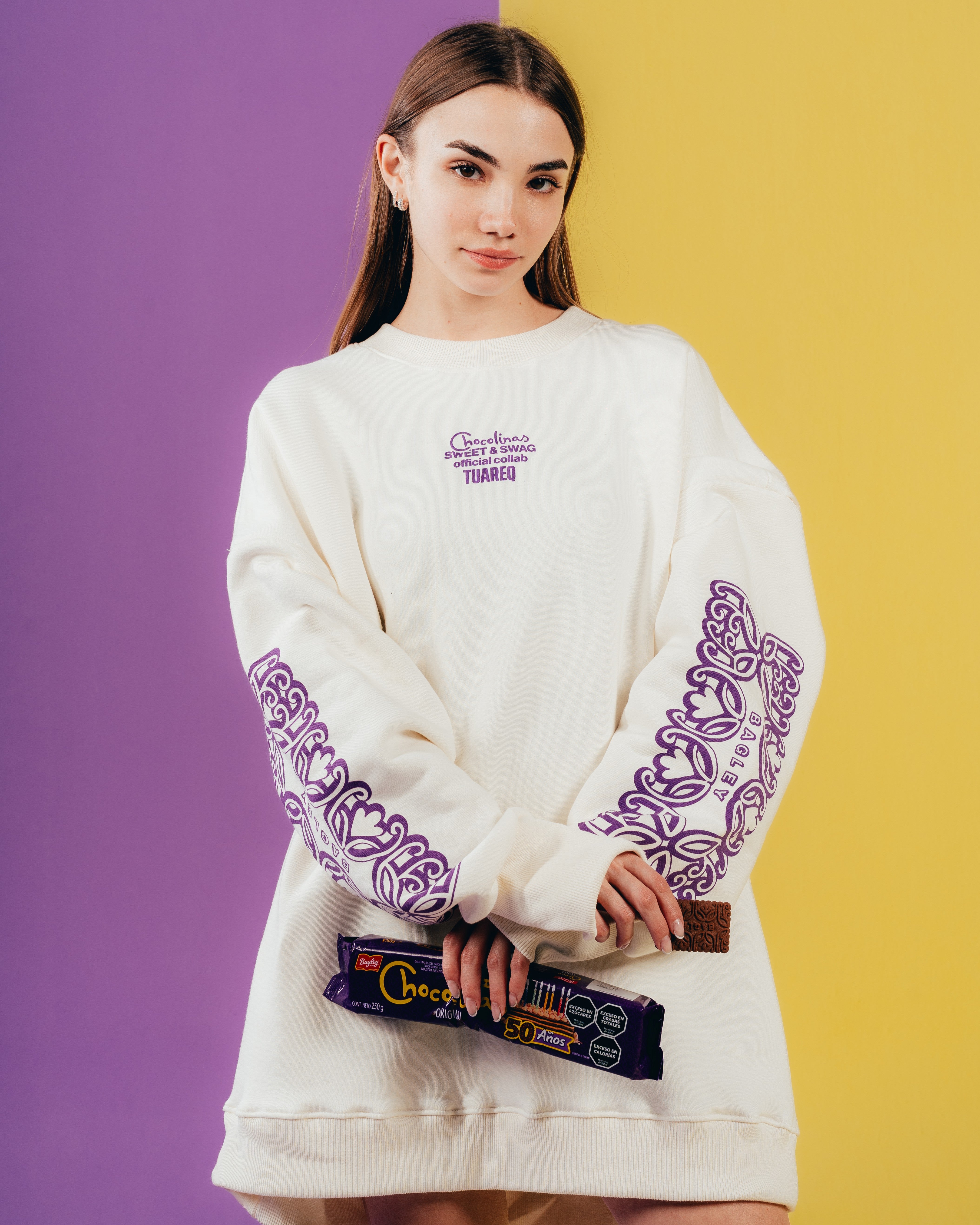 CREWNECK [ CHOCOLINAS ] MOSAICO WHITE