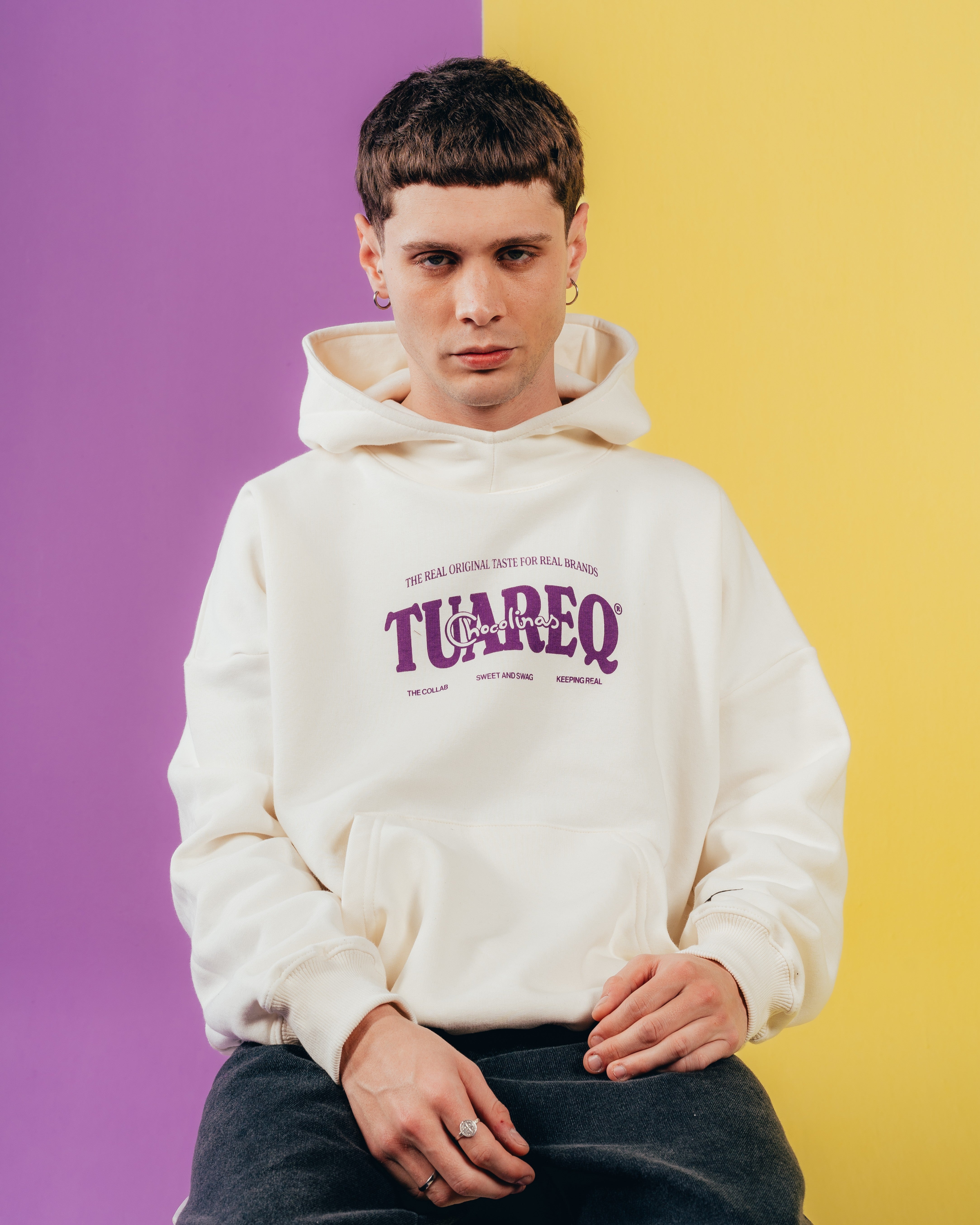 HOODIE EXTRAHEAVY [ CHOCOLINAS ] BAD DAY WHITE