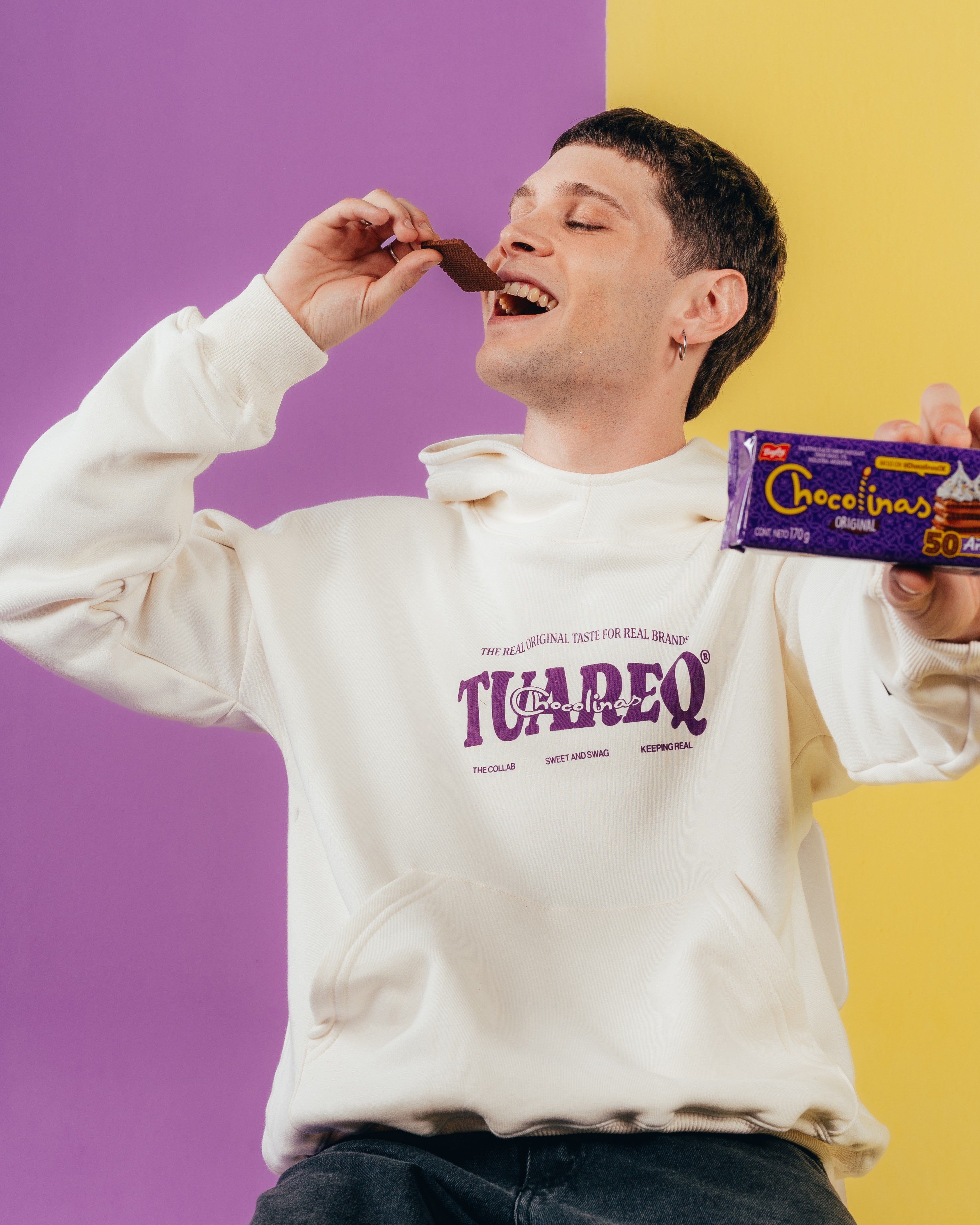 HOODIE EXTRAHEAVY [ CHOCOLINAS ] BAD DAY WHITE