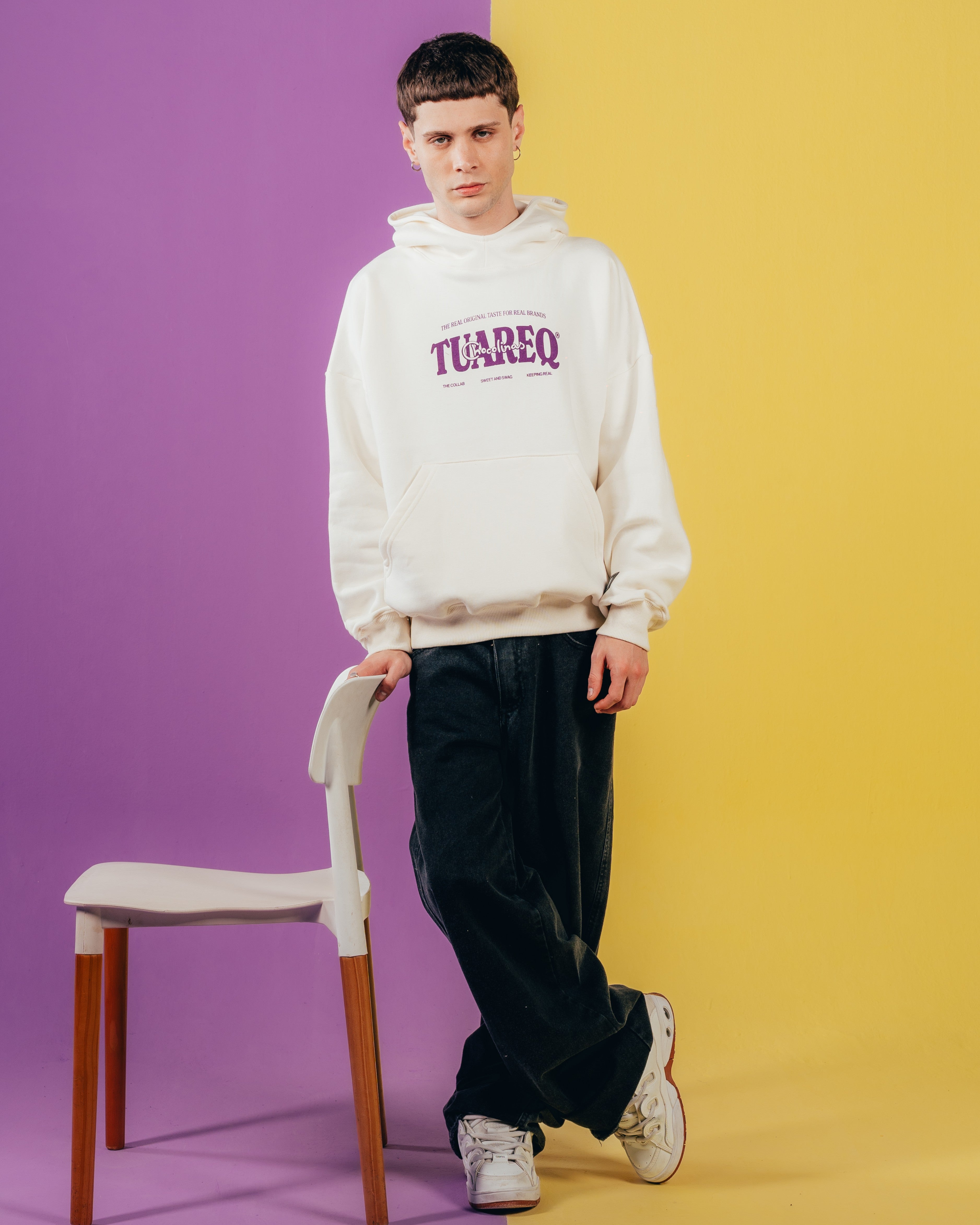 HOODIE EXTRAHEAVY [ CHOCOLINAS ] BAD DAY WHITE
