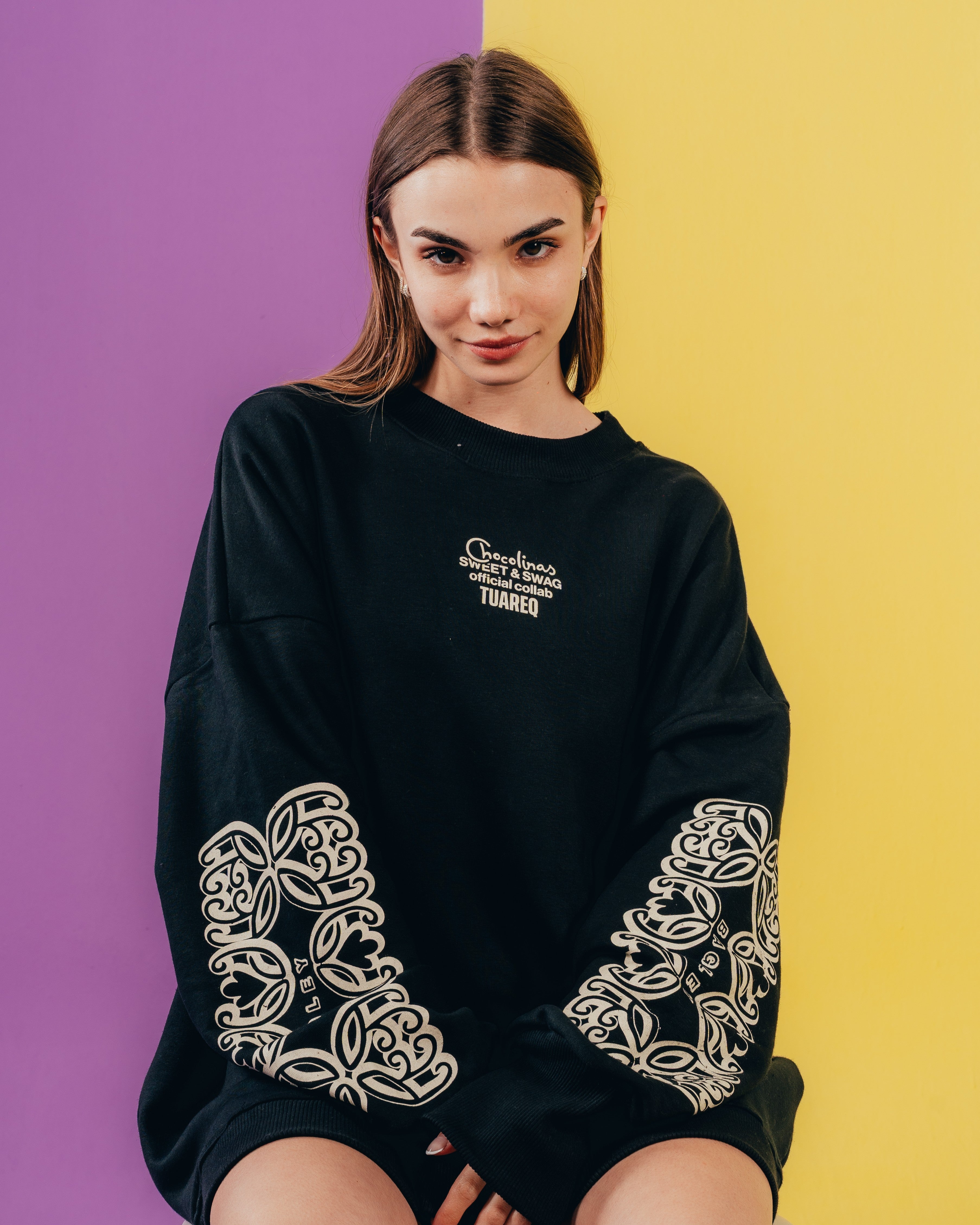 CREWNECK [ CHOCOLINAS ] MOSAICO BLACK