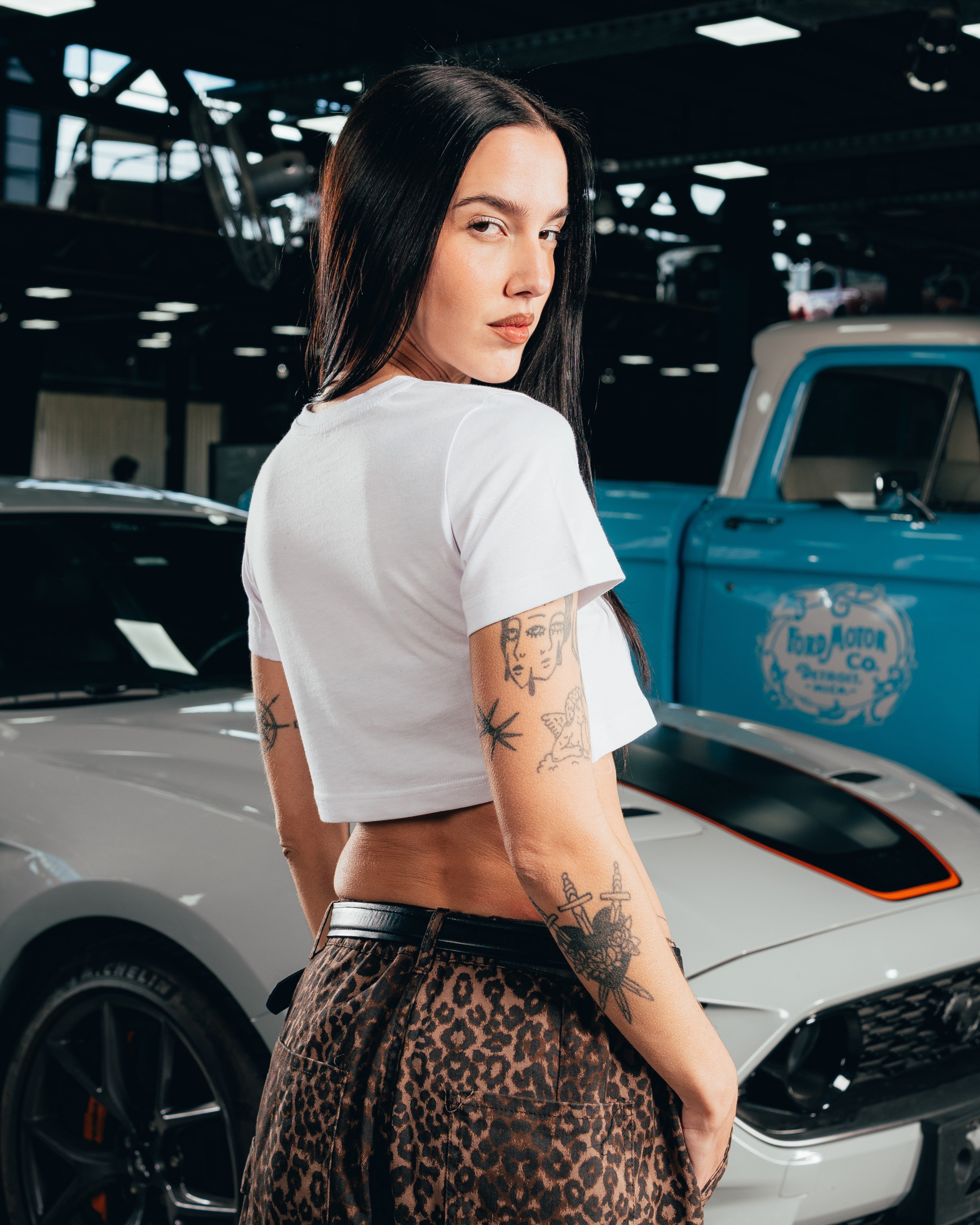 CROP TOP [ FORD ] LOGO WHITE