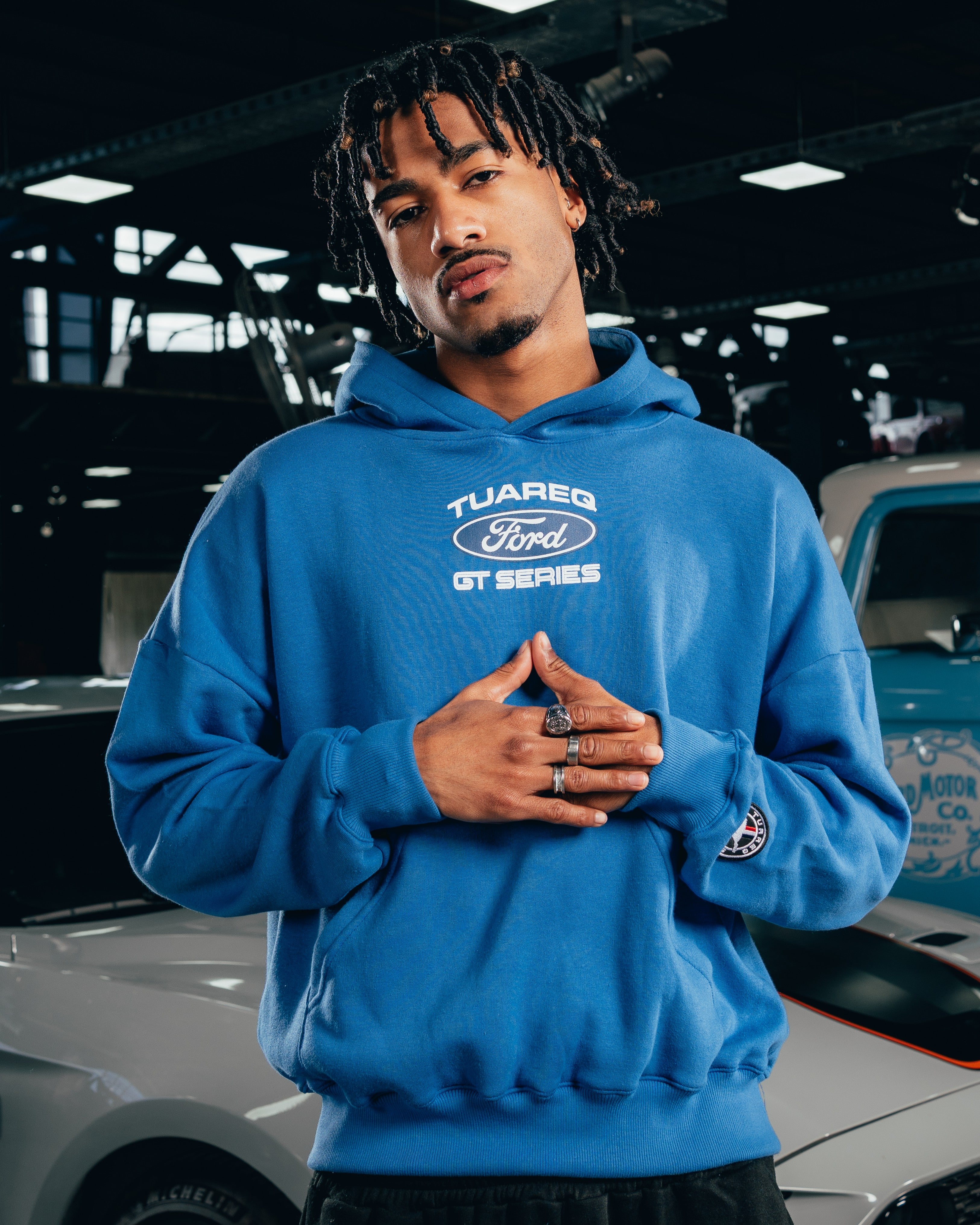 HOODIE EXTRAHEAVY [ FORD ] LOGO BLUE