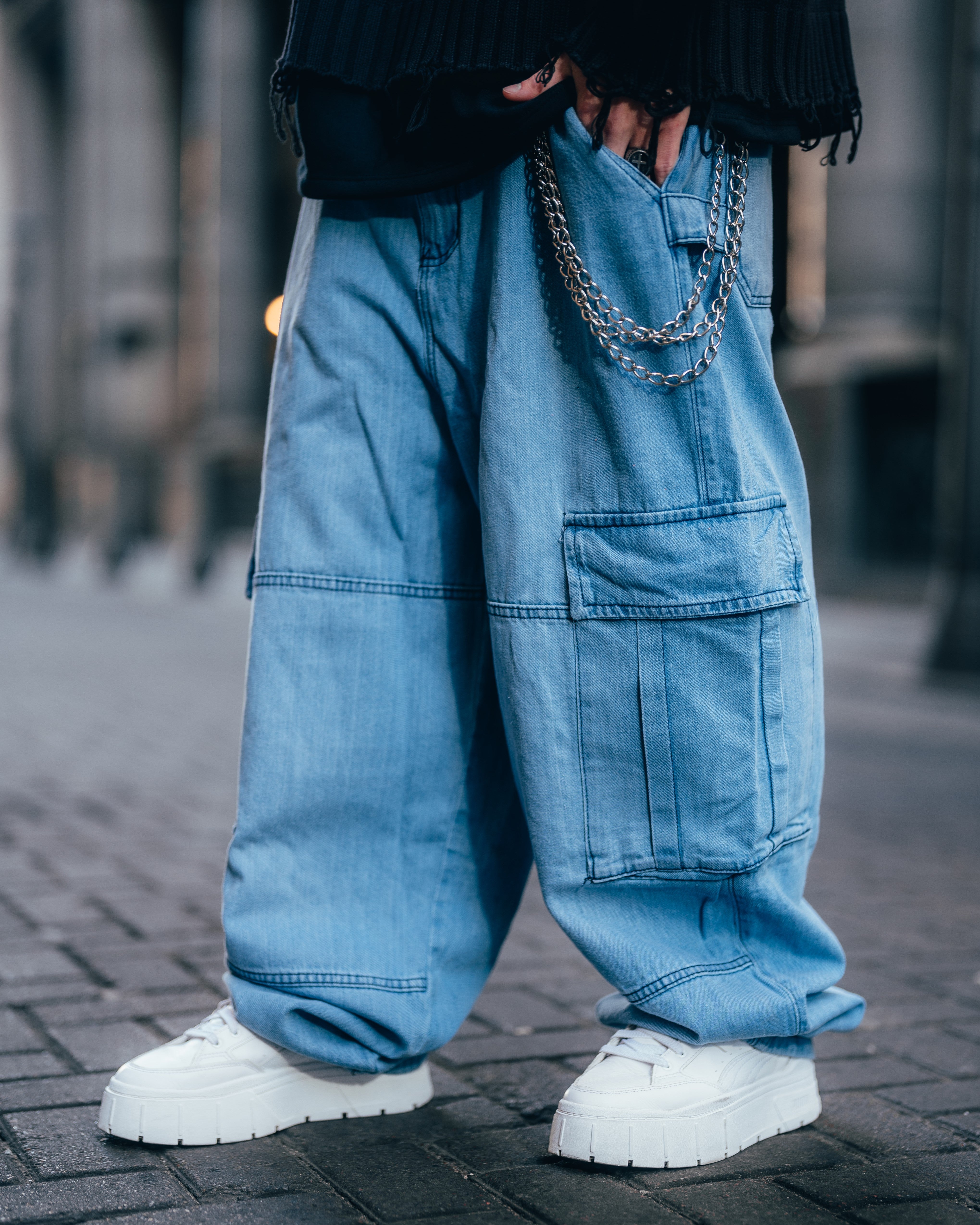 JEAN MOM BAGGY [ PRIMARY CARGO ] LIGTH BLUE