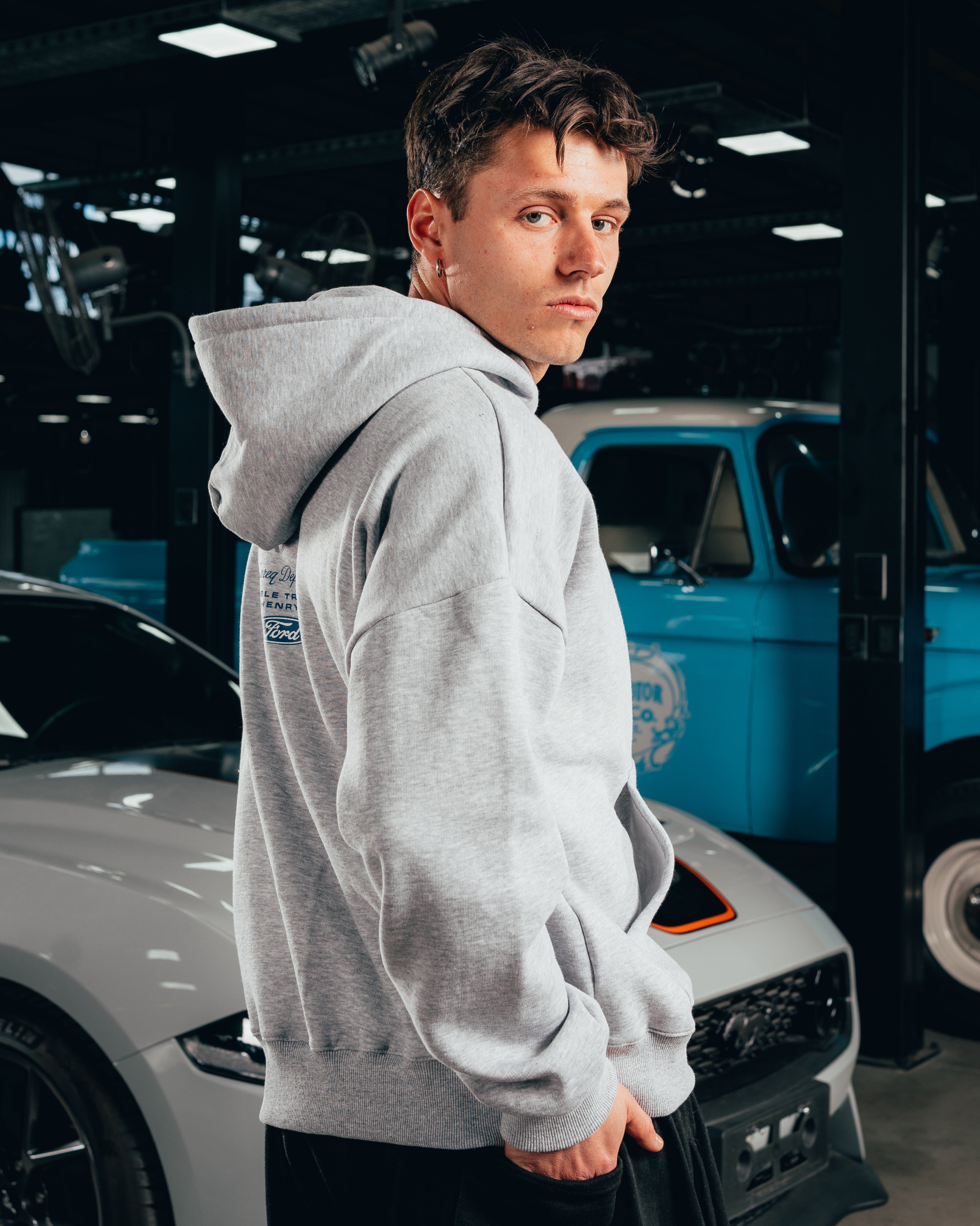 HOODIE EXTRAHEAVY [ FORD ] LOGO GREY