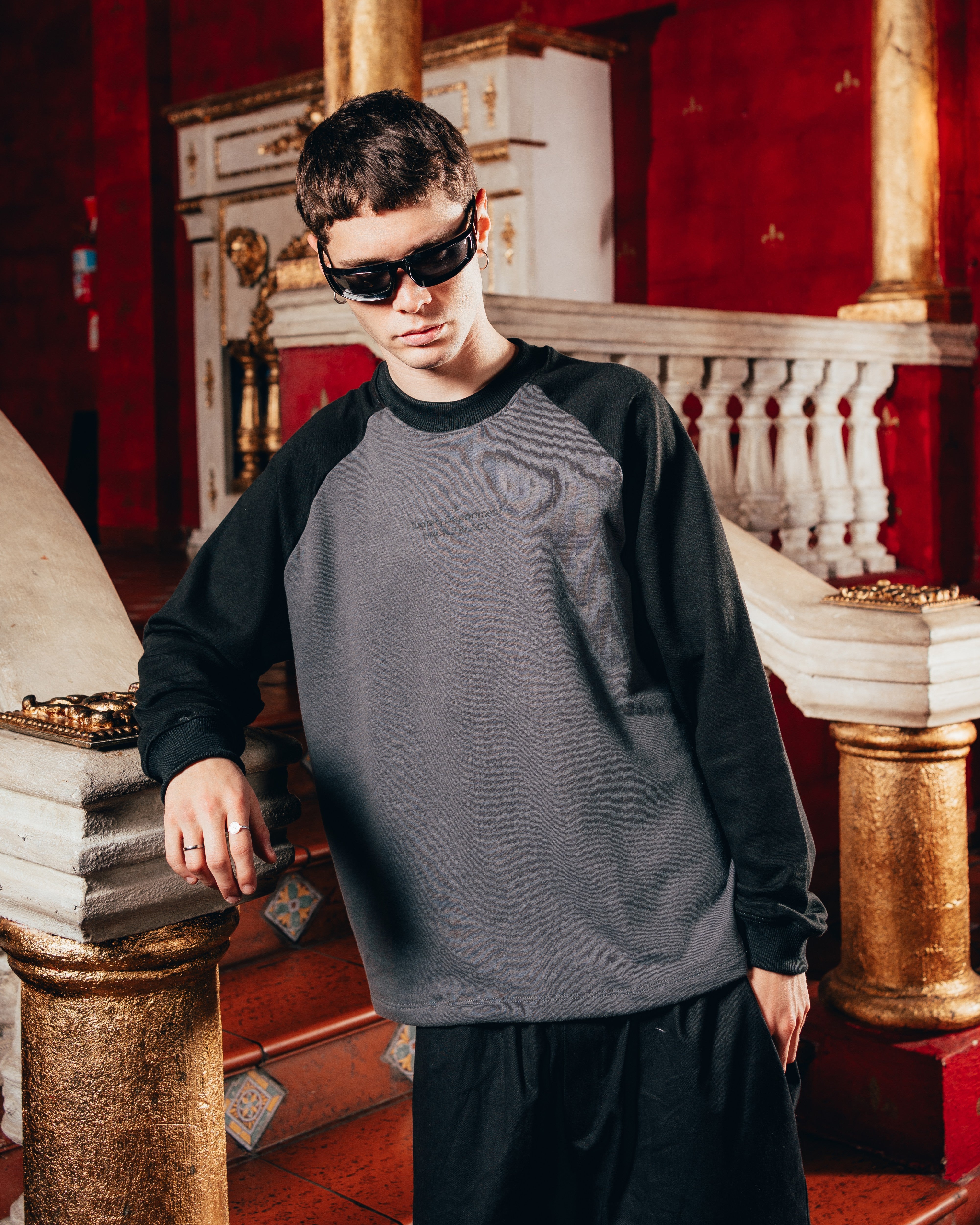 CREWNECK RANGLAN [ B2B ] BLACK