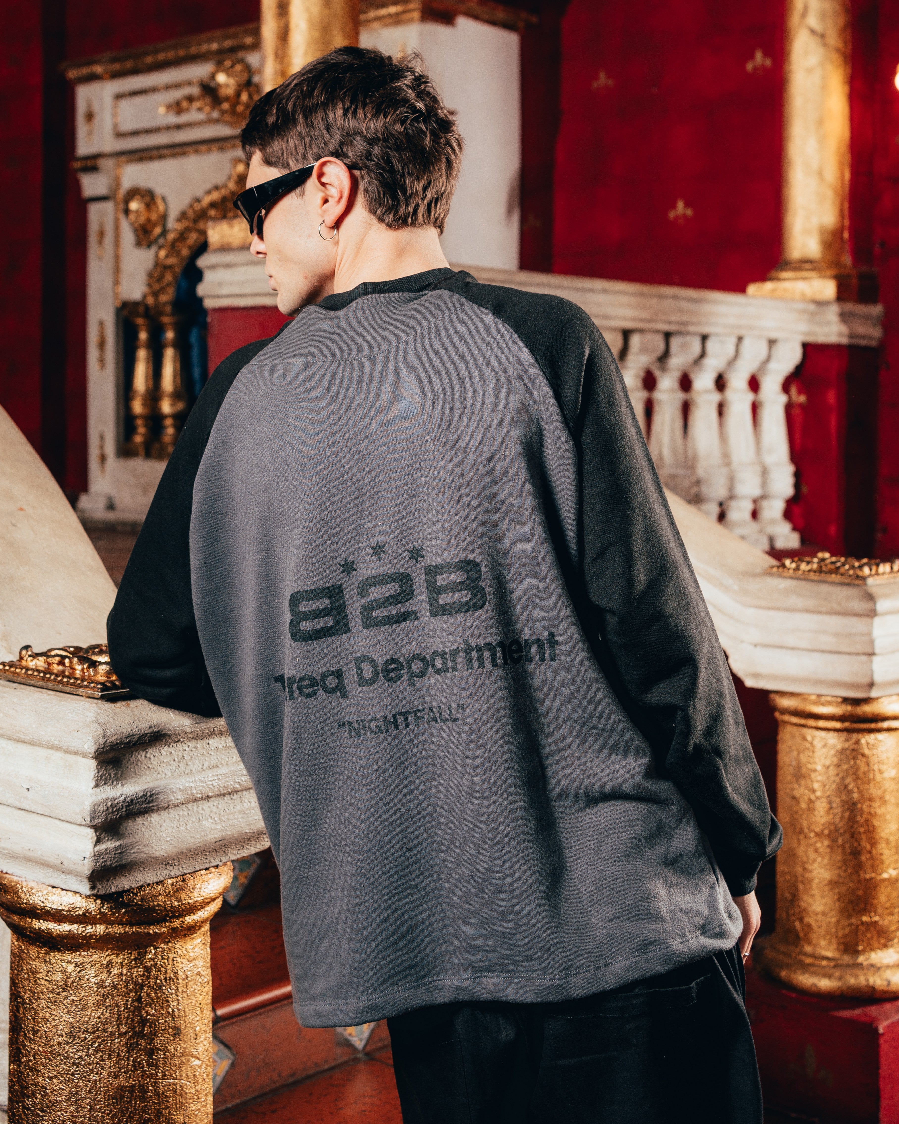 CREWNECK RANGLAN [ B2B ] BLACK