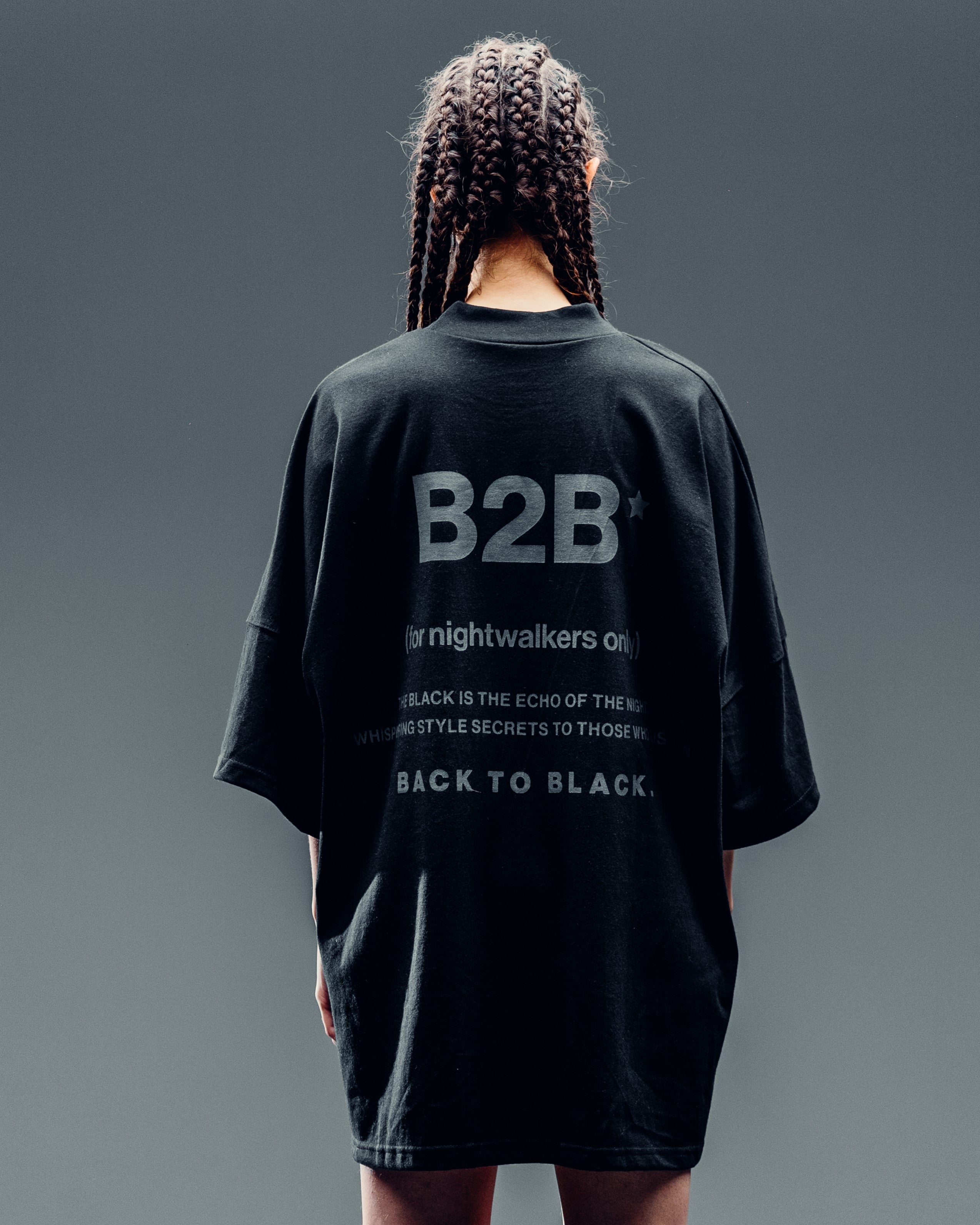 REMERA OVERSIZED [ B2B ] LOGO BLACK