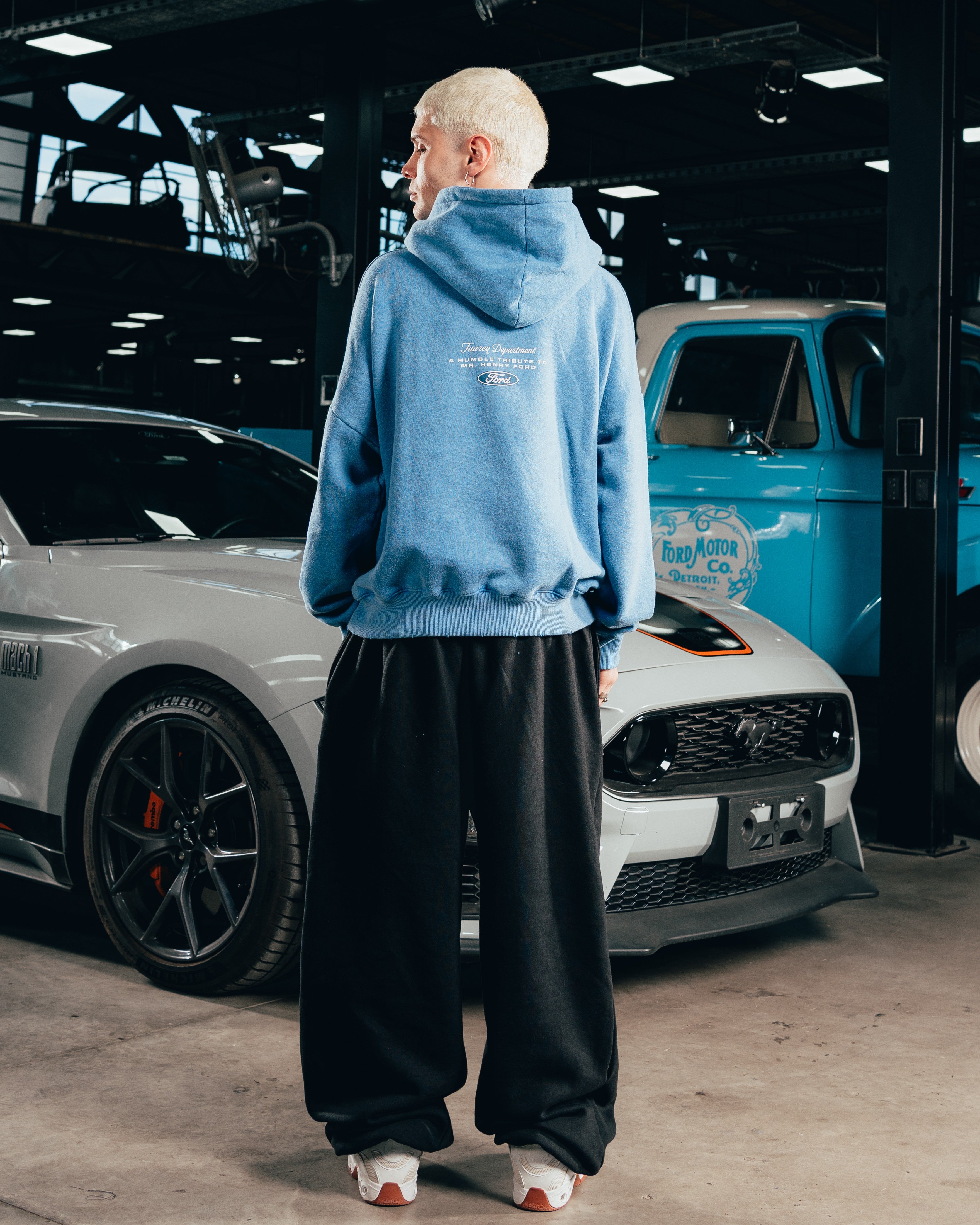 HOODIE EXTRAHEAVY [ FORD ] LOGO ACID WASHED
